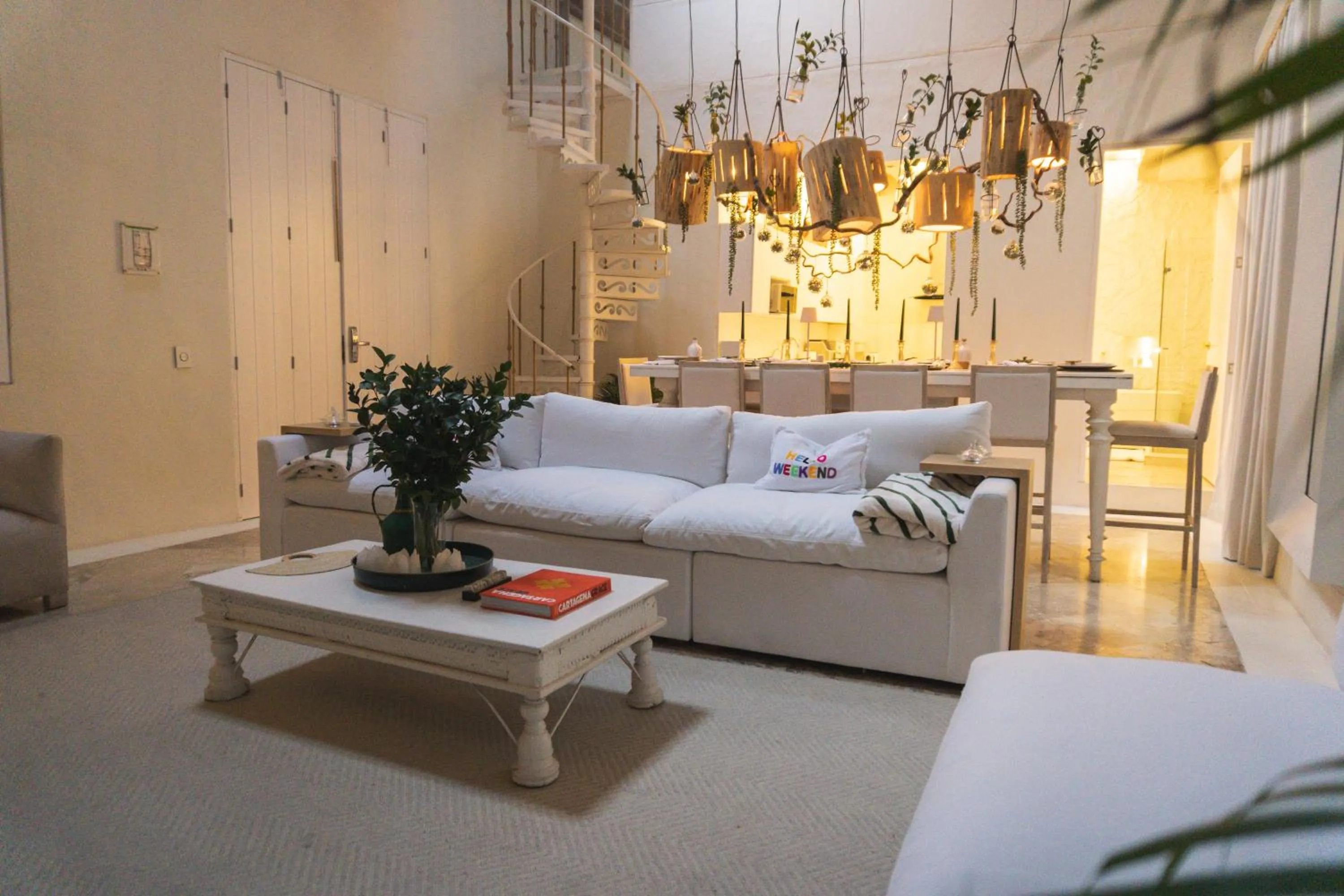 Living room, Bed in Casa Diluca Cartagena Hotel Boutique