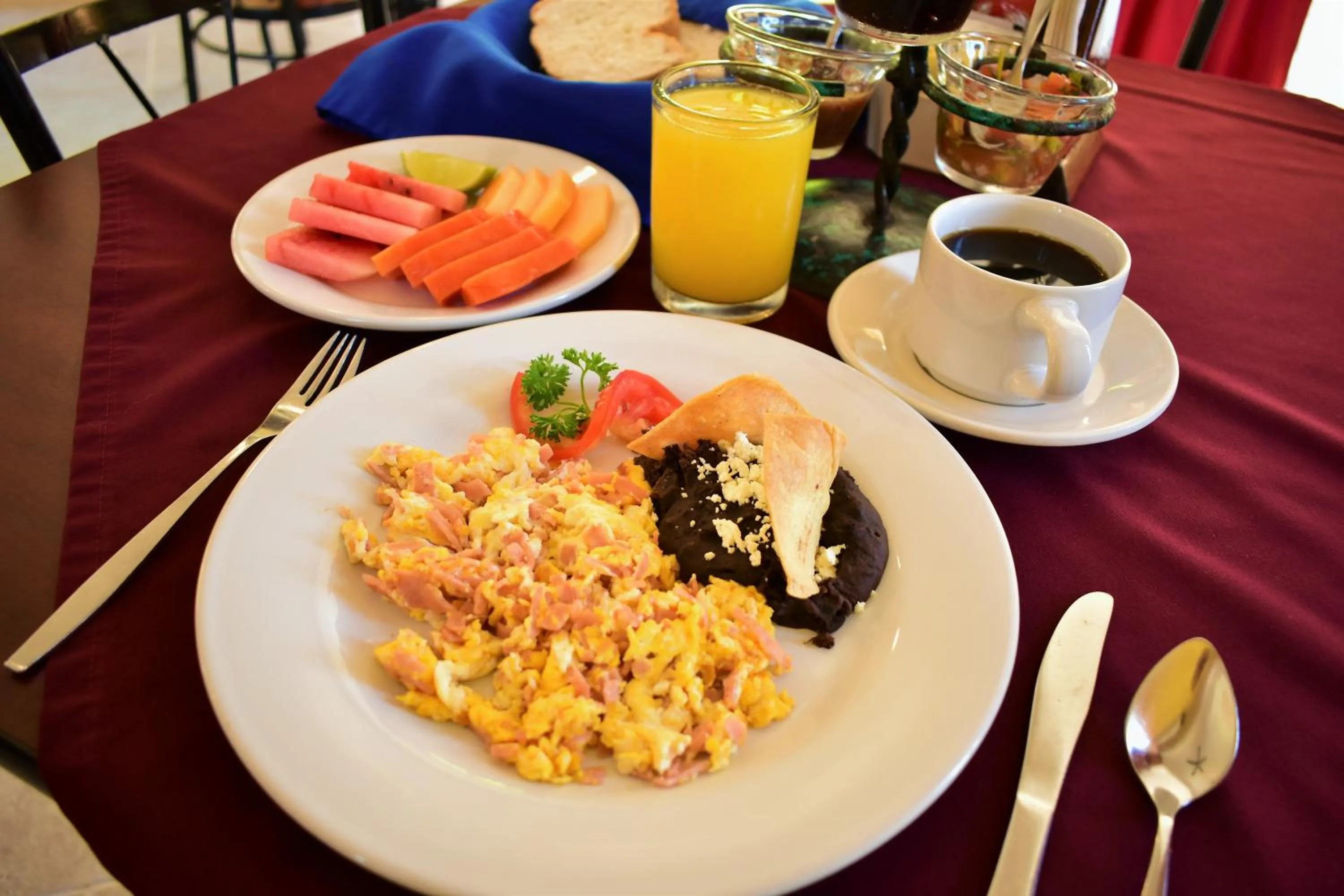 Breakfast in Hotel Maya Tulipanes Palenque