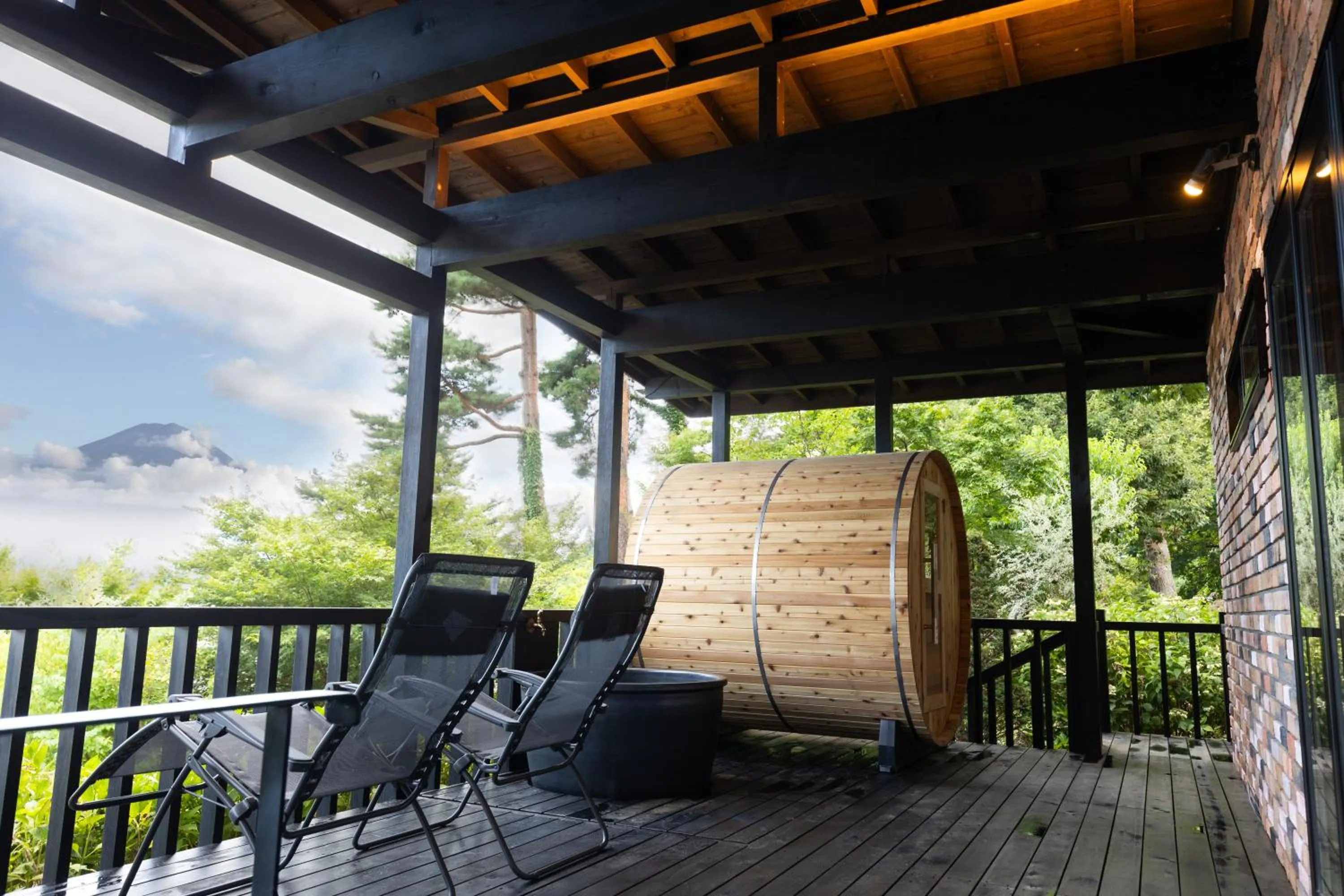 Balcony/Terrace in Kawaguchiko Country Cottage Ban
