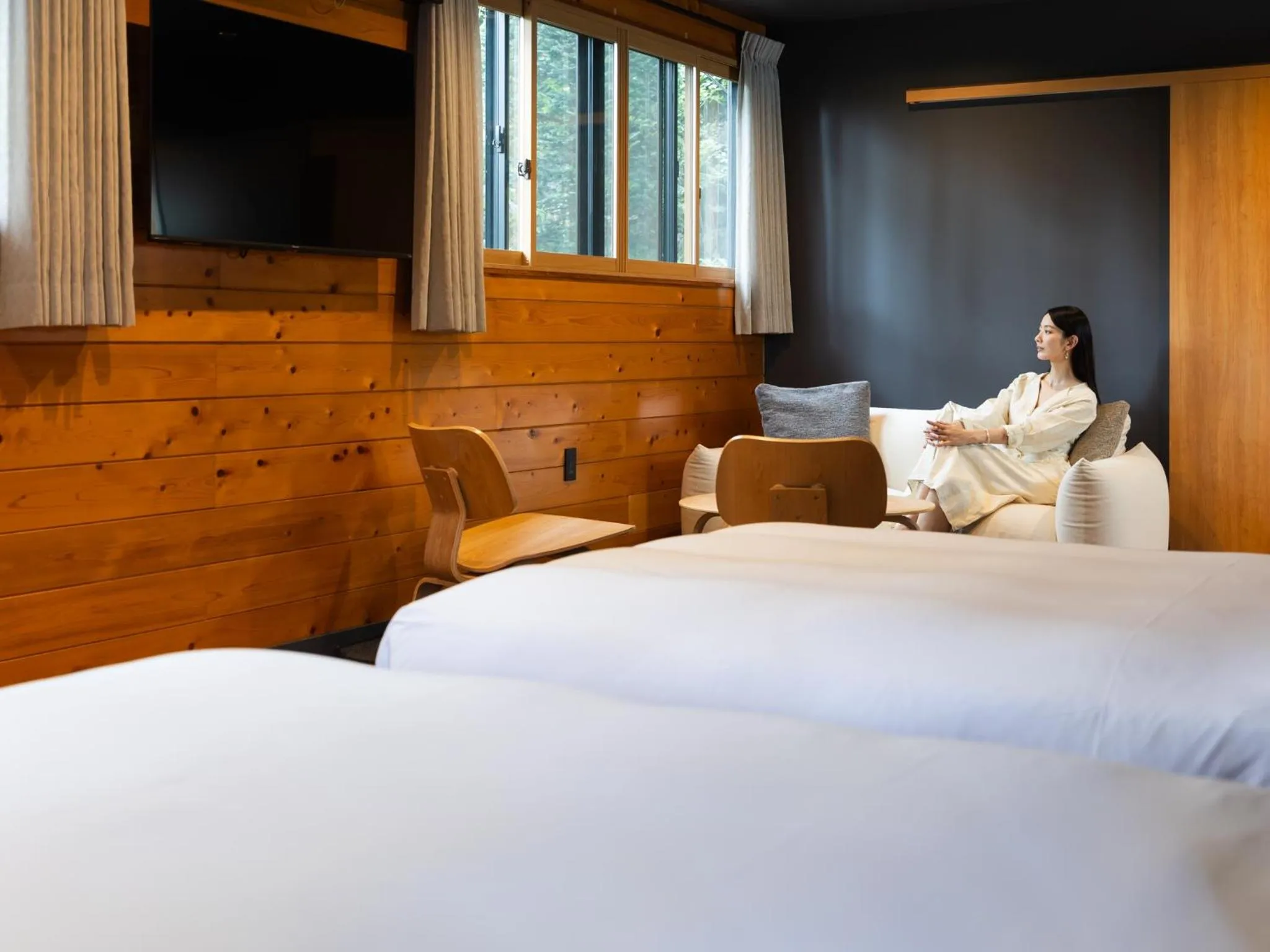Bedroom, Bed in Kawaguchiko Country Cottage Ban