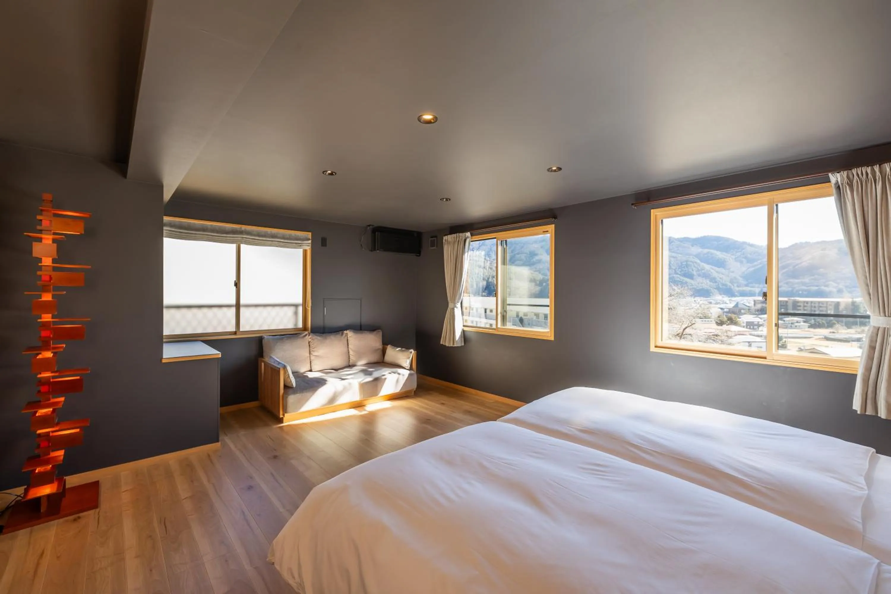 Bedroom, Bed in Kawaguchiko Country Cottage Ban