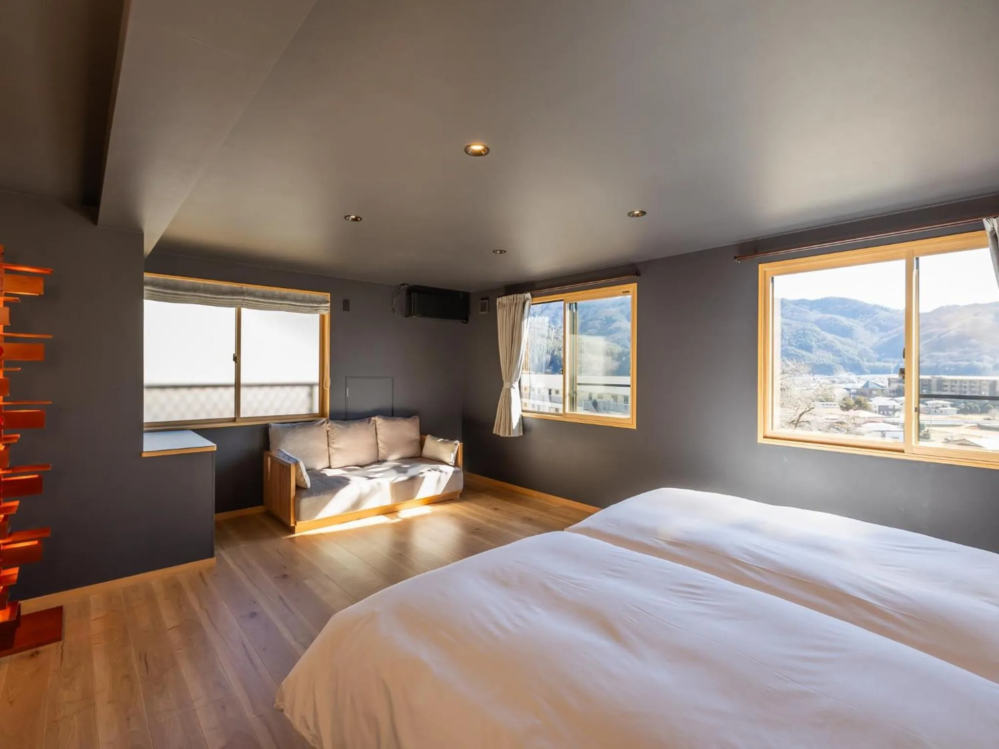 Bedroom, Bed in Kawaguchiko Country Cottage Ban
