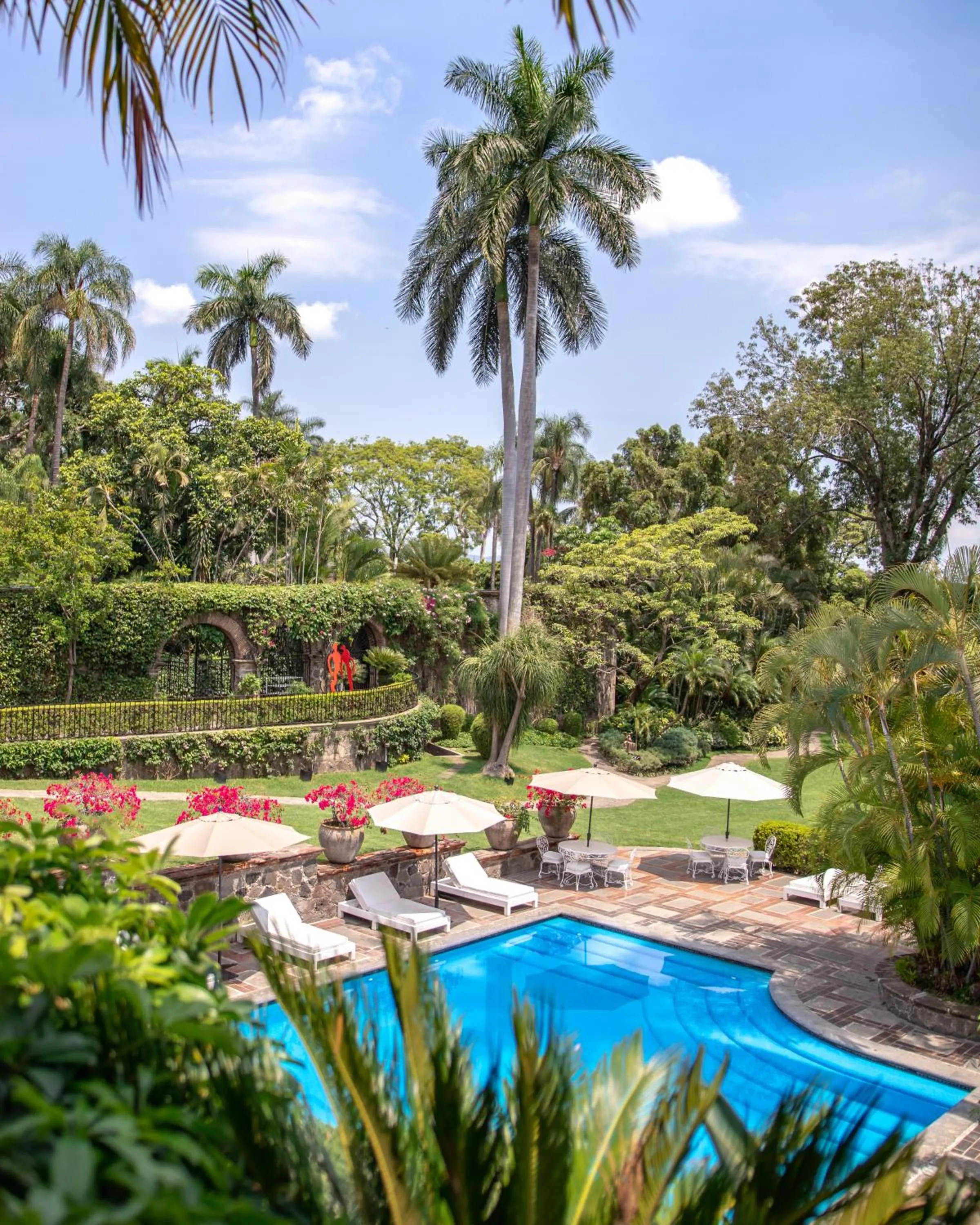 Garden view in Las Mañanitas