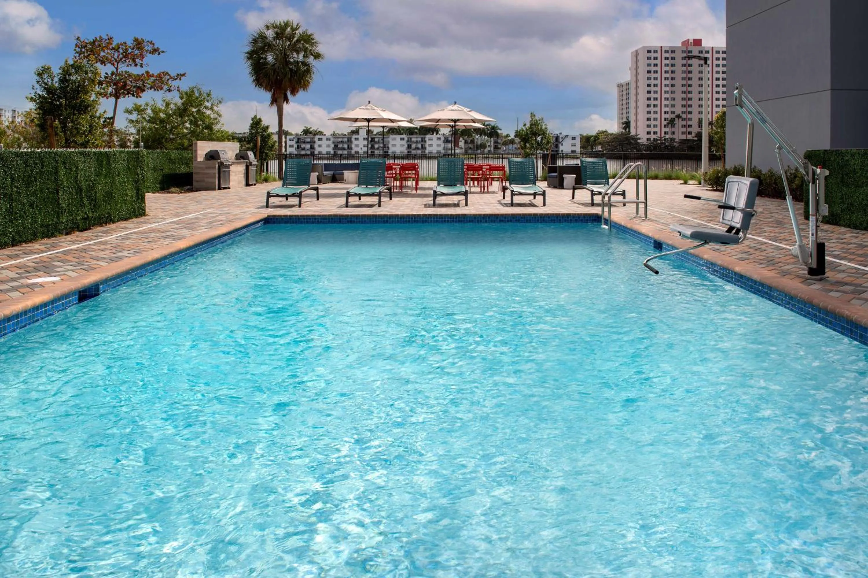 Pool view in Home2 Suites By Hilton Miami Airport South Blue Lagoon
