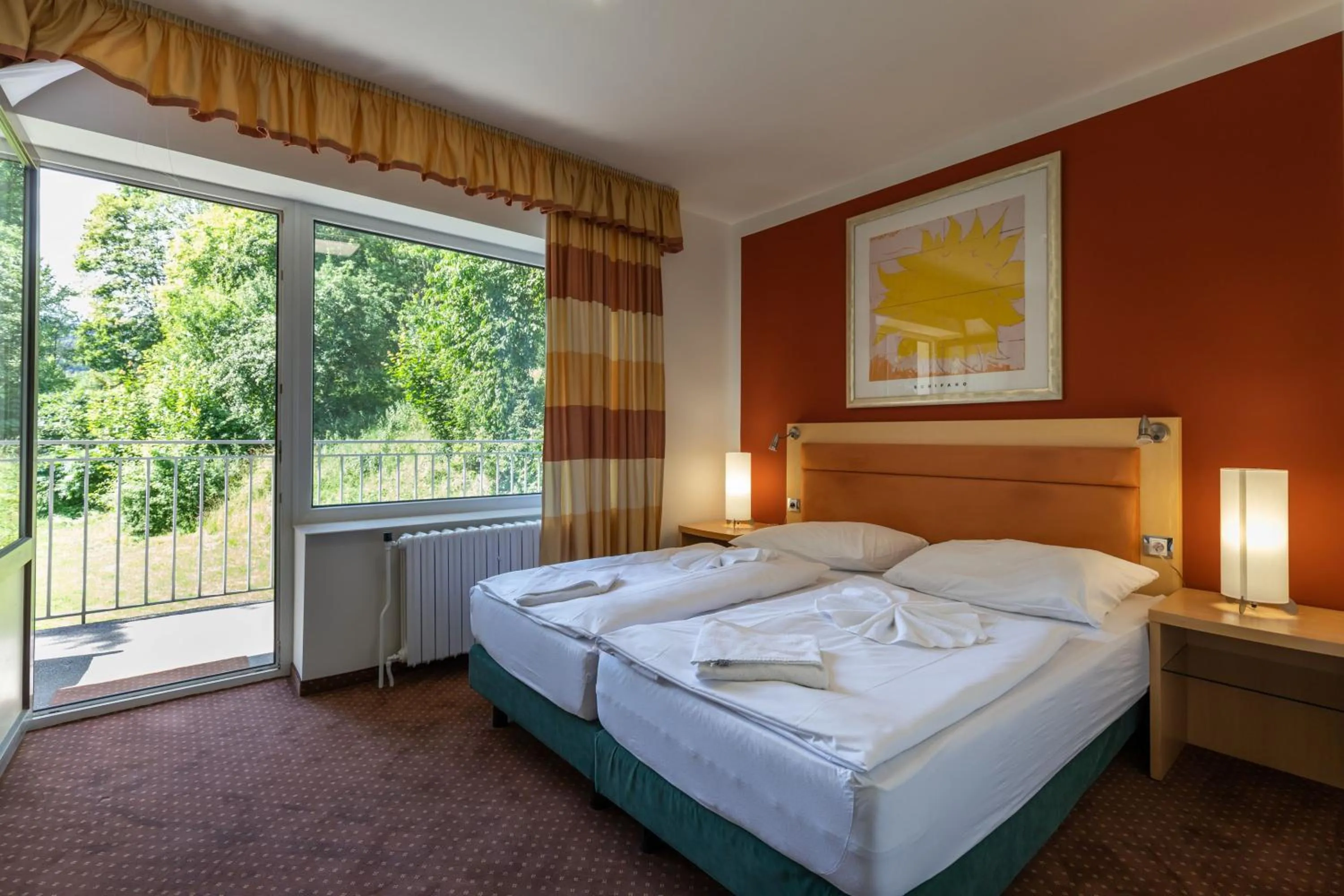 Balcony/Terrace, Bed in Active & Wellness Hotel Subterra