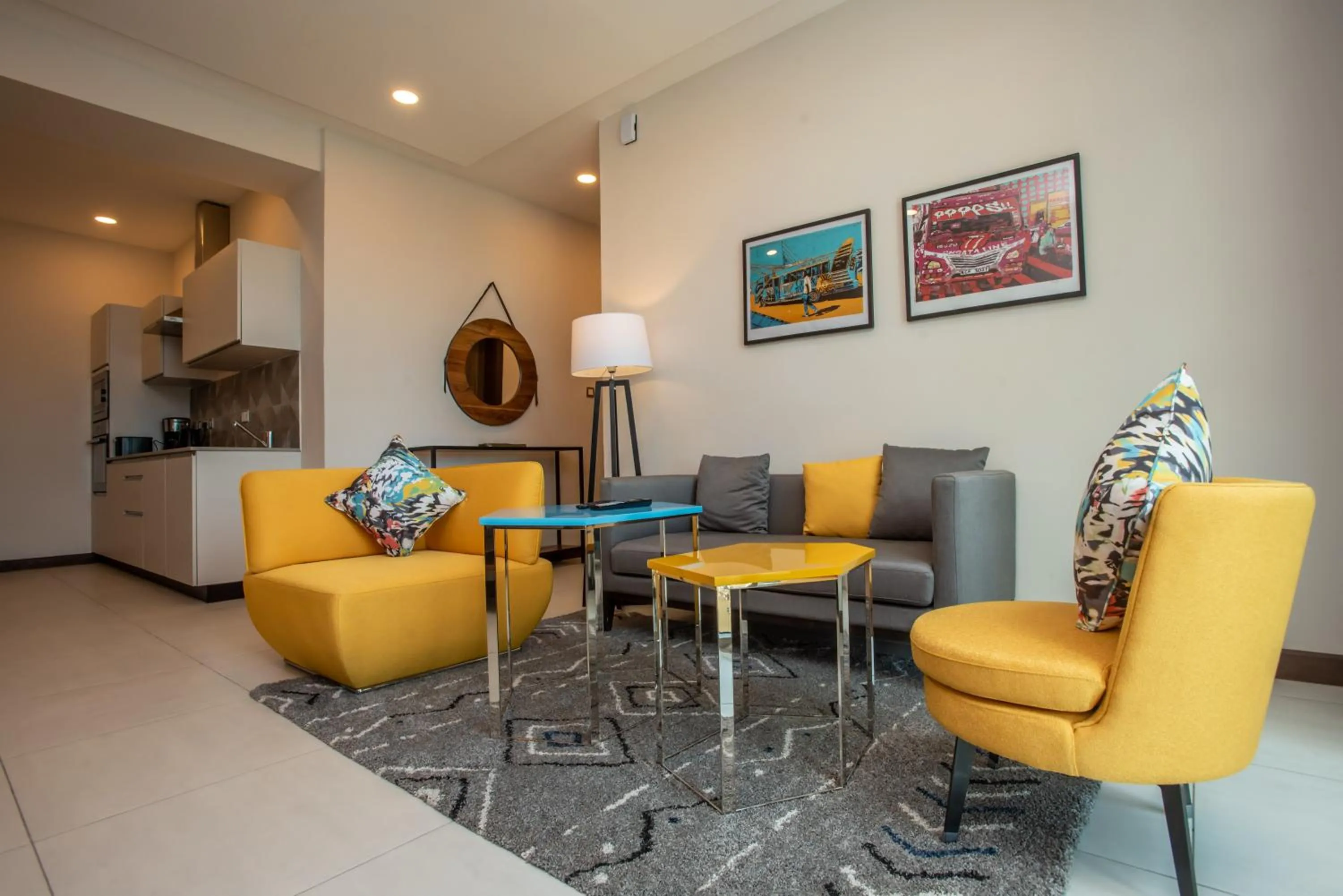 Living room in Skynest Residences by CityBlue, Nairobi Westlands