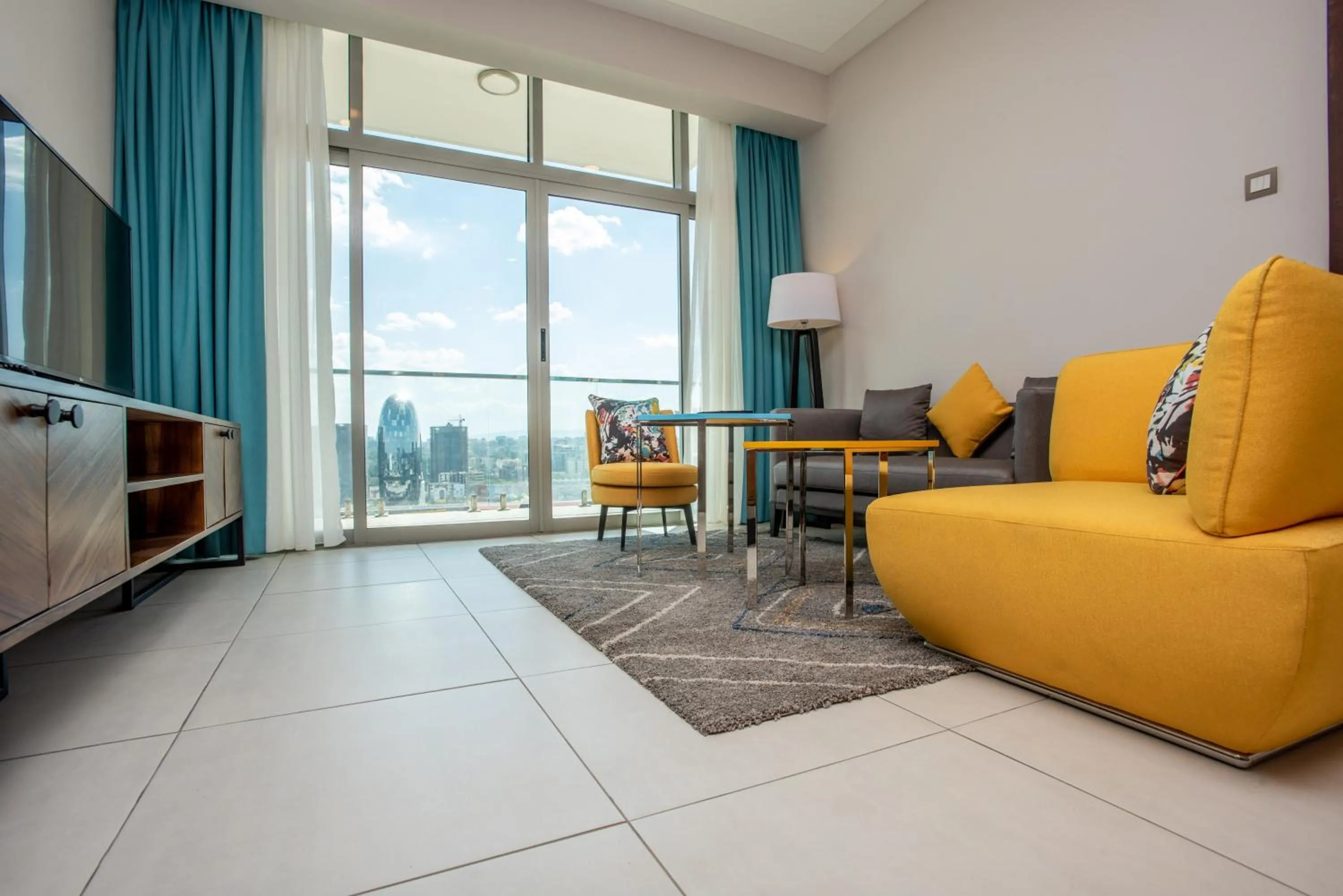Living room in Skynest Residences by CityBlue, Nairobi Westlands