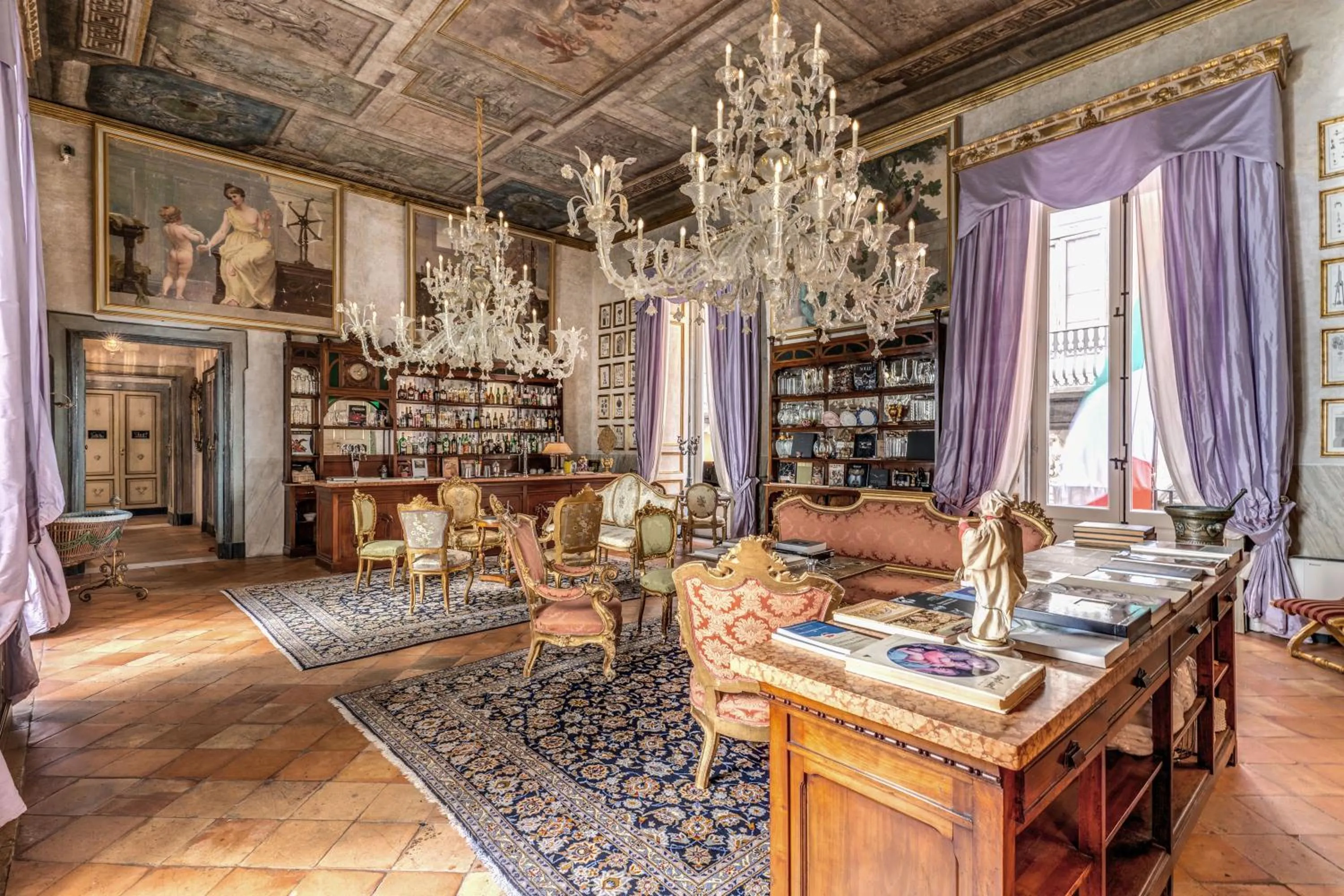 Seating area in Palazzo Doria Napoli