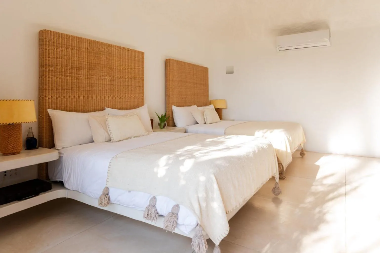 Bed in Playa Rosa Bungalows Careyes