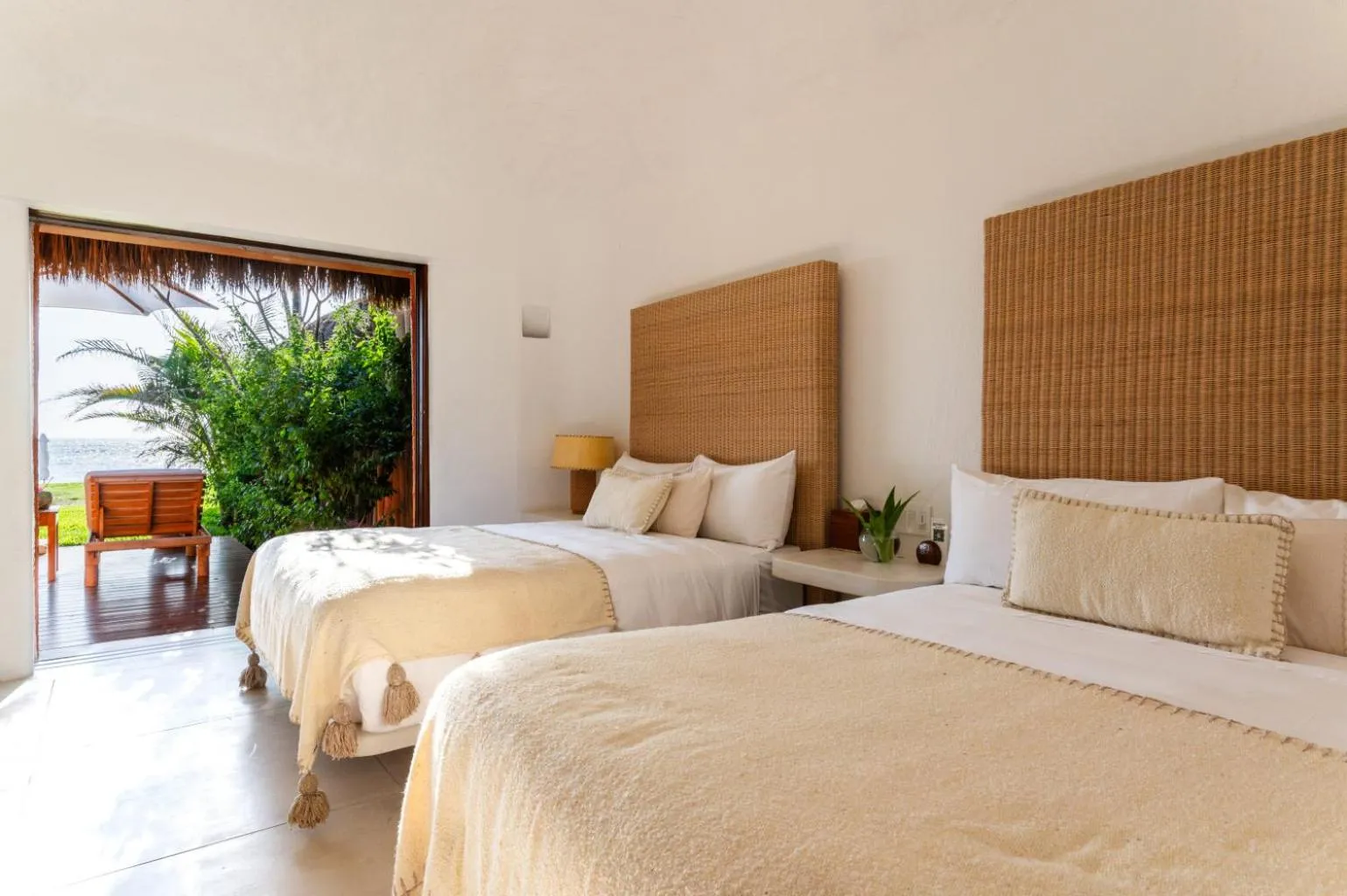 Bed in Playa Rosa Bungalows Careyes