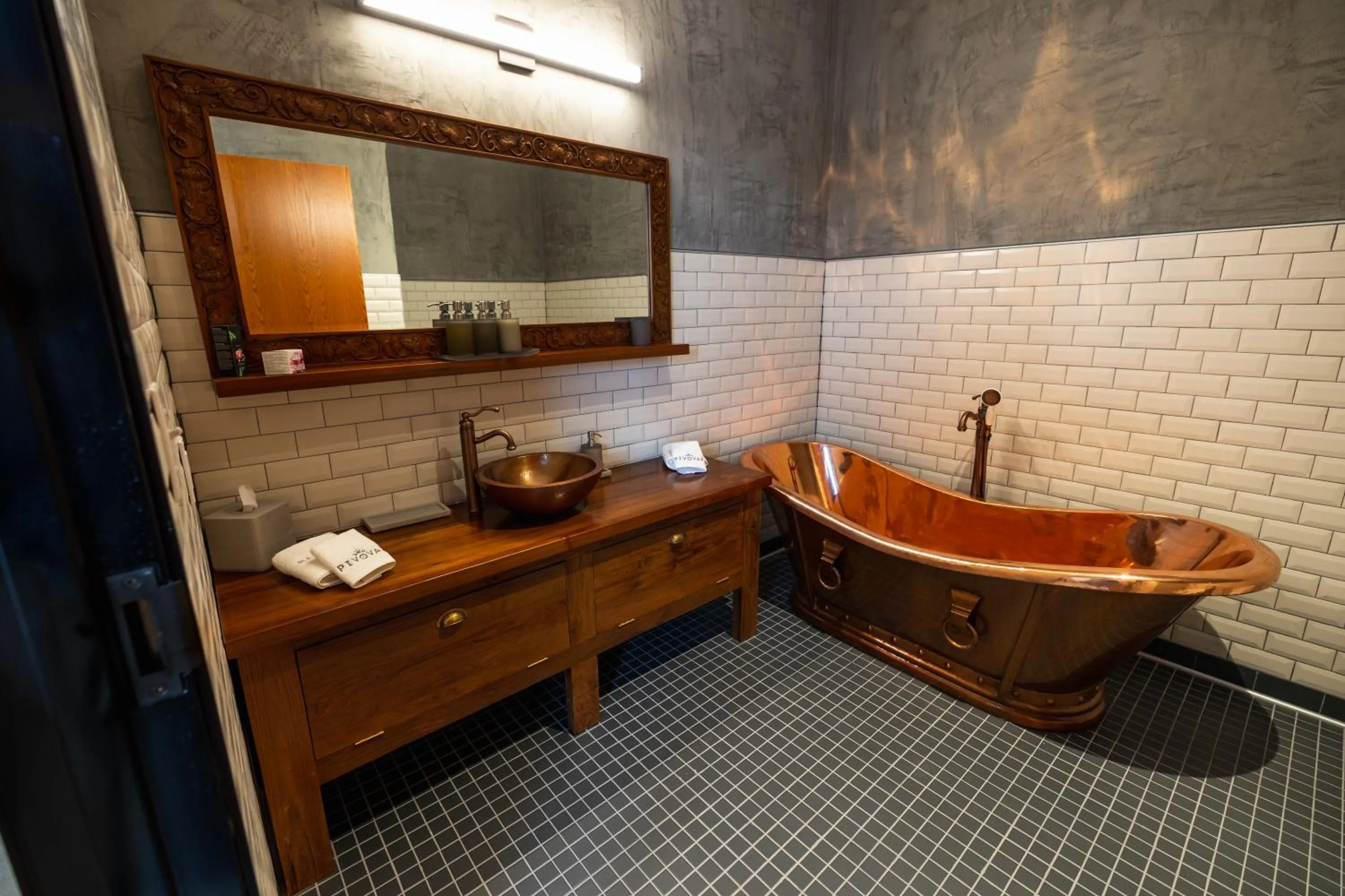 Bathroom in Pivovar Hotel