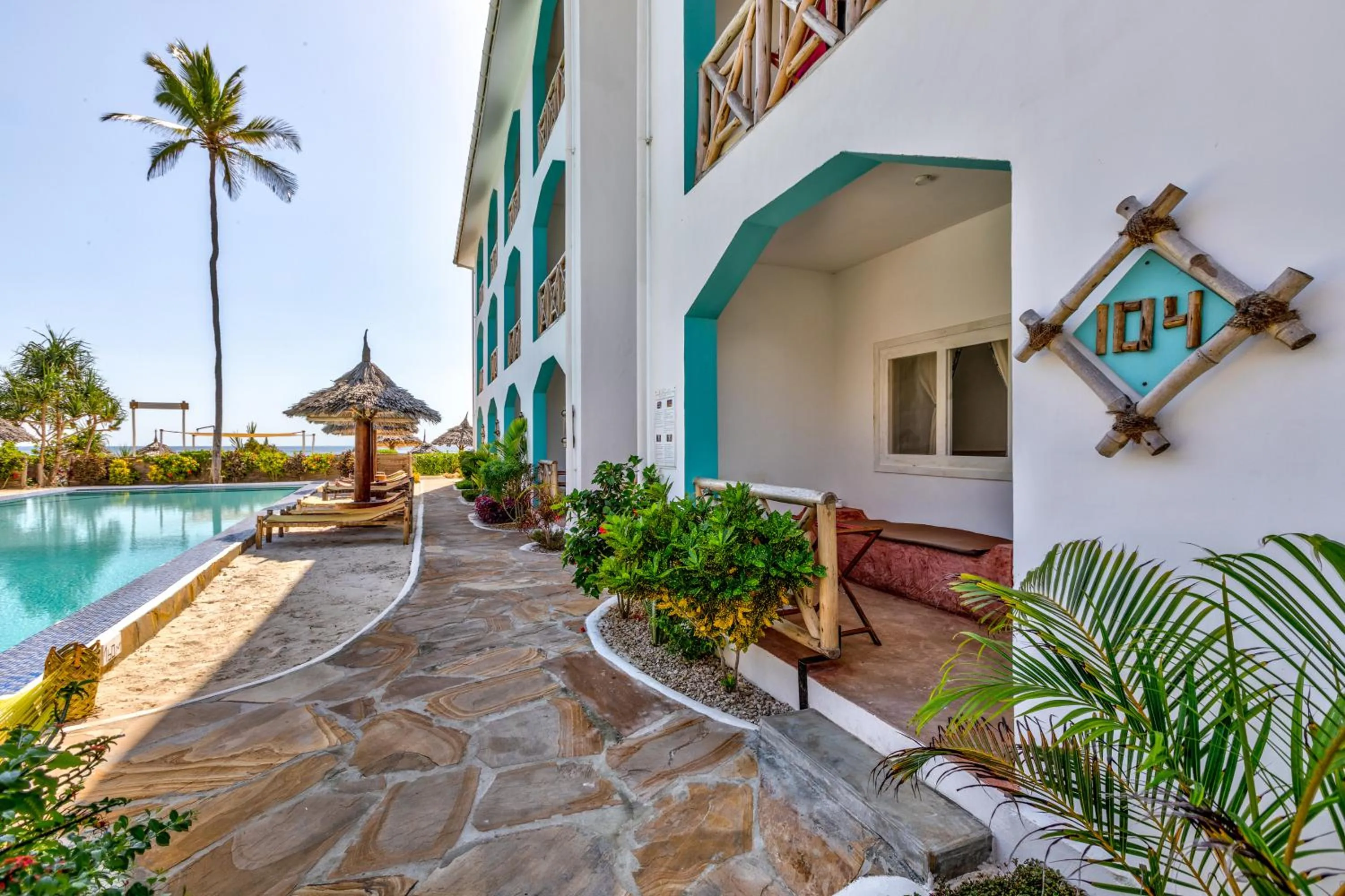 Patio in AHG Sun Bay Mlilile Beach Hotel