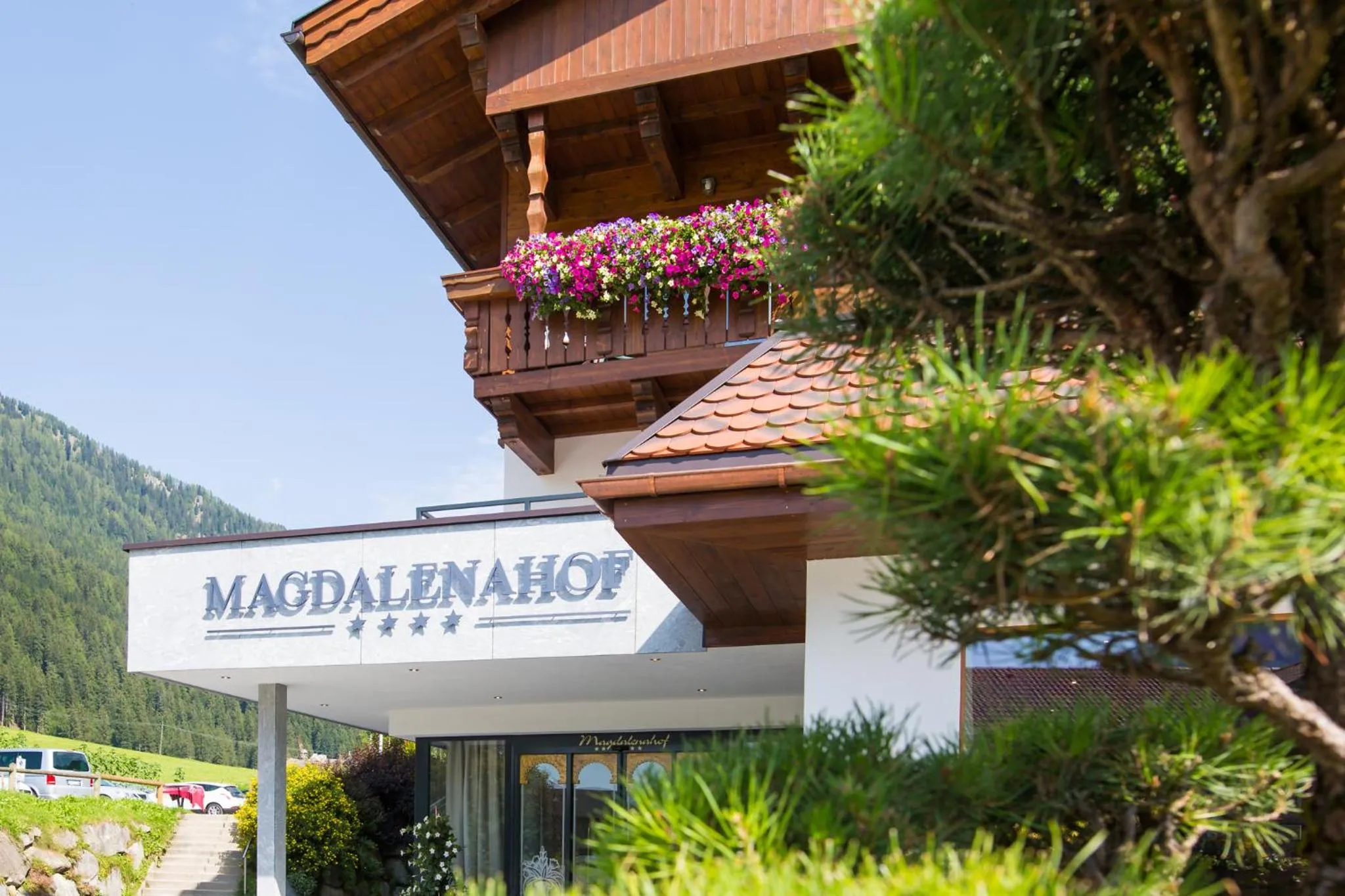 Facade/entrance in Vitalpina Hotel Magdalenahof