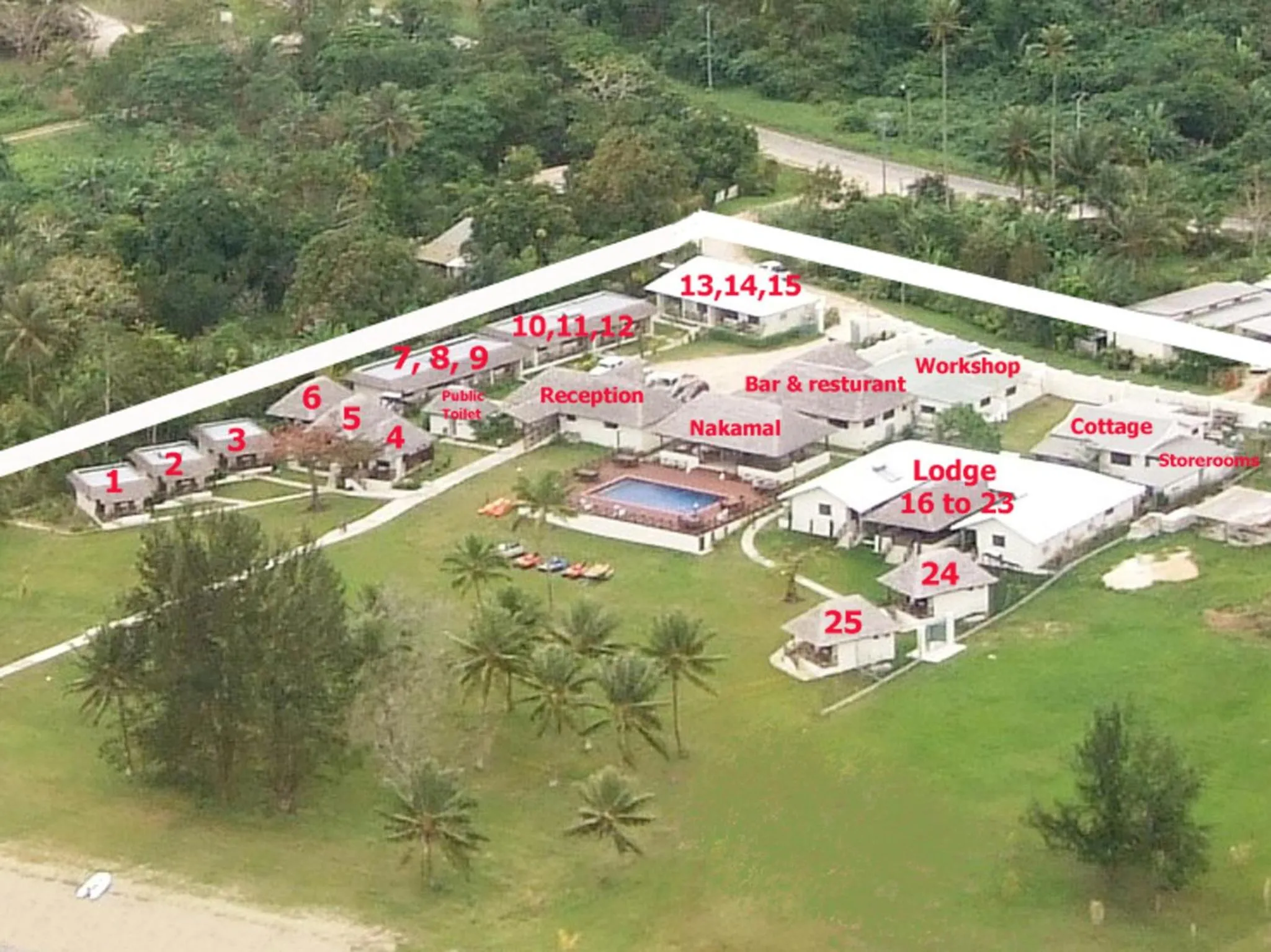 Bird's eye view in Beachfront Resort