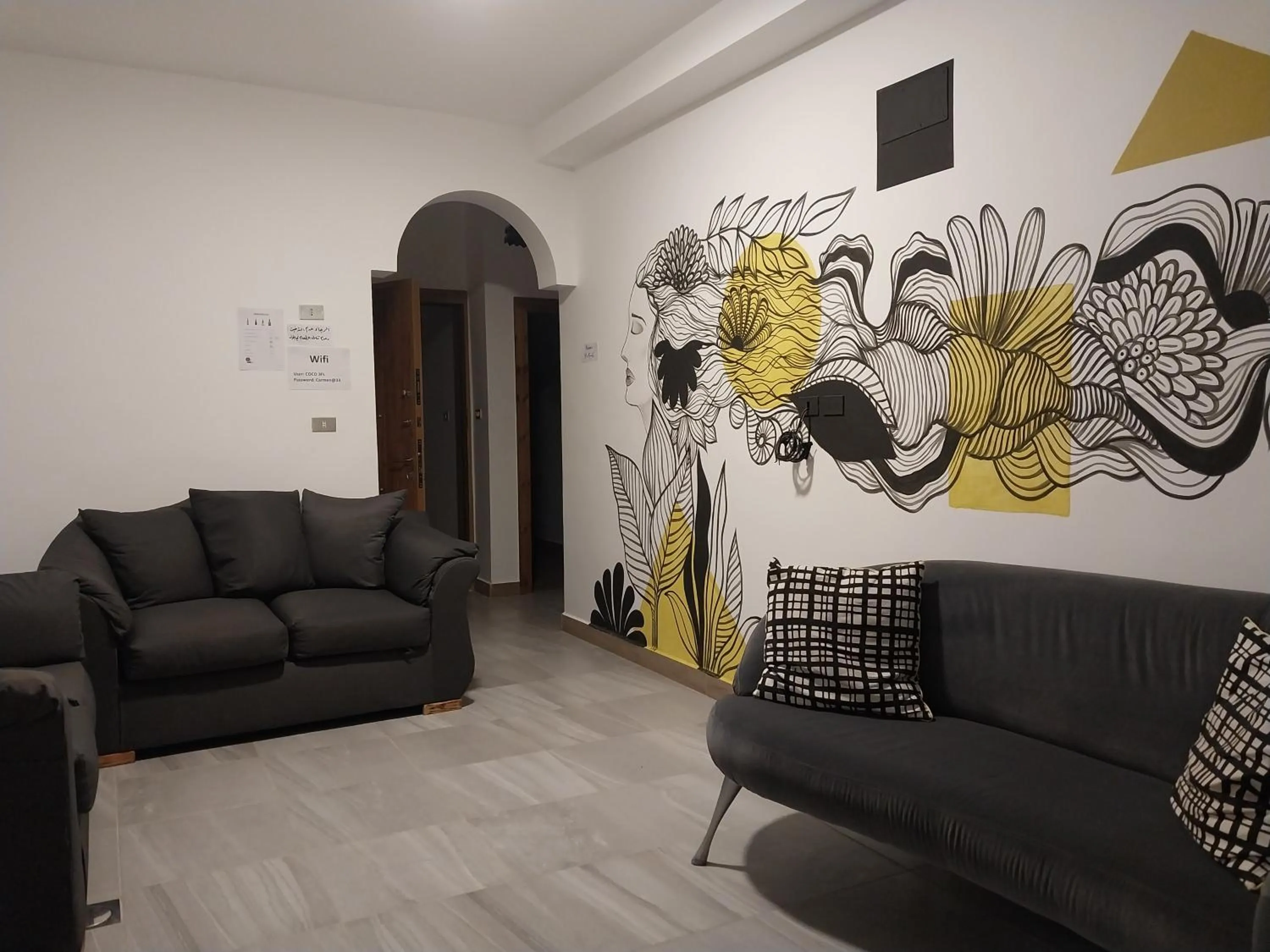 Seating area in COCO Guesthouse