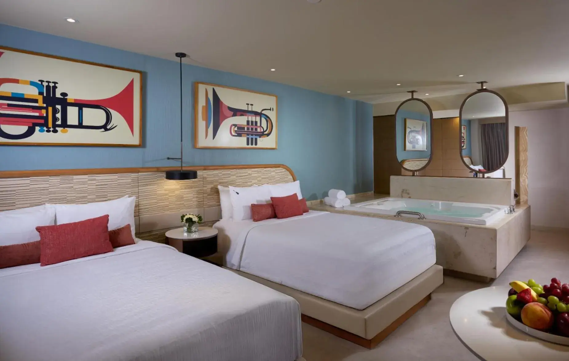 Deluxe Family Ocean View Double Beds - Two Bedroom in Hard Rock Hotel Cancun - All Inclusive Deluxe Family Ocean View Double Beds - Two Bedroom in Hard Rock Hotel Cancun - All Inclusive