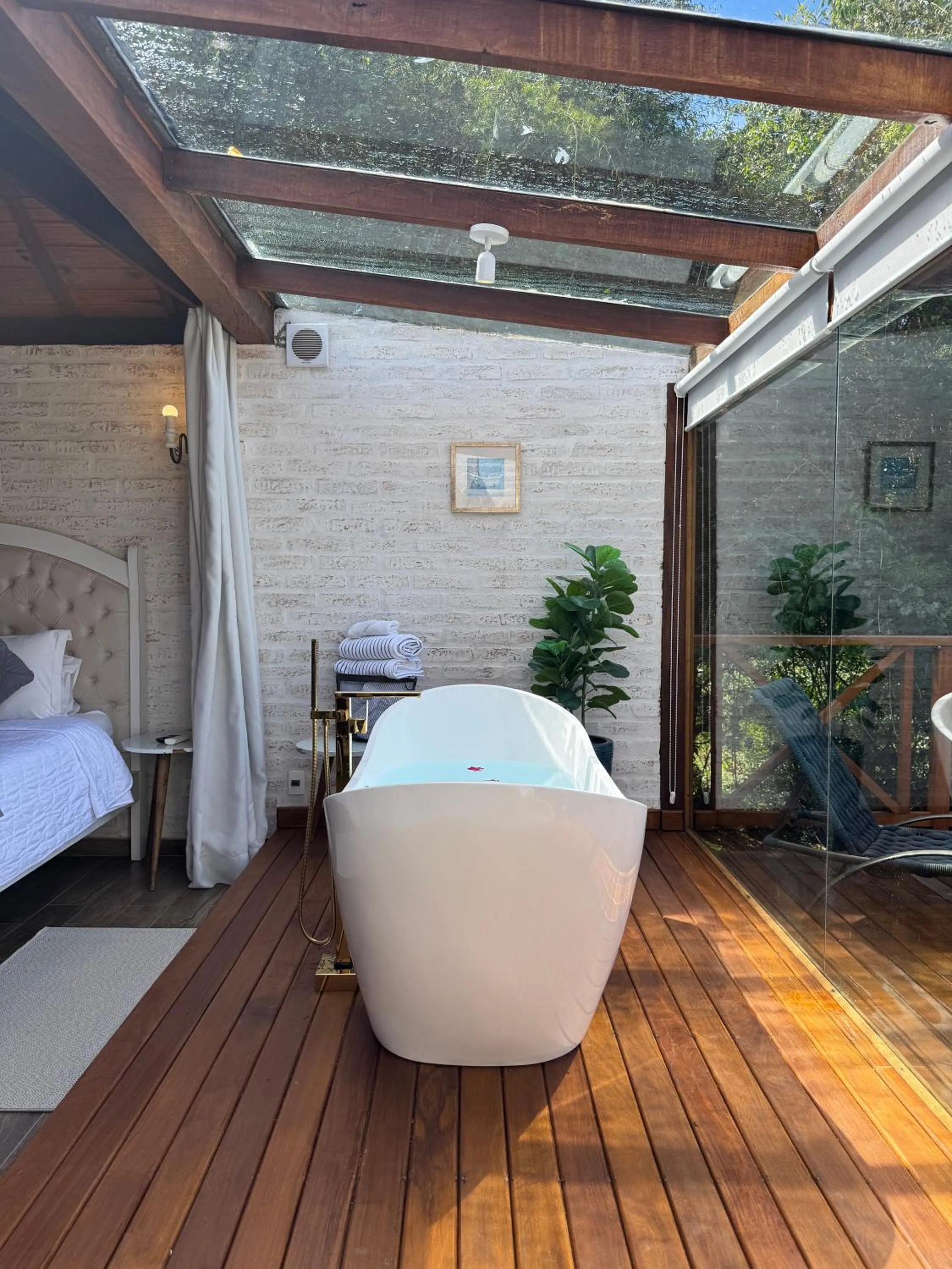 Patio, Bed in Pousada Villa Monte Verde