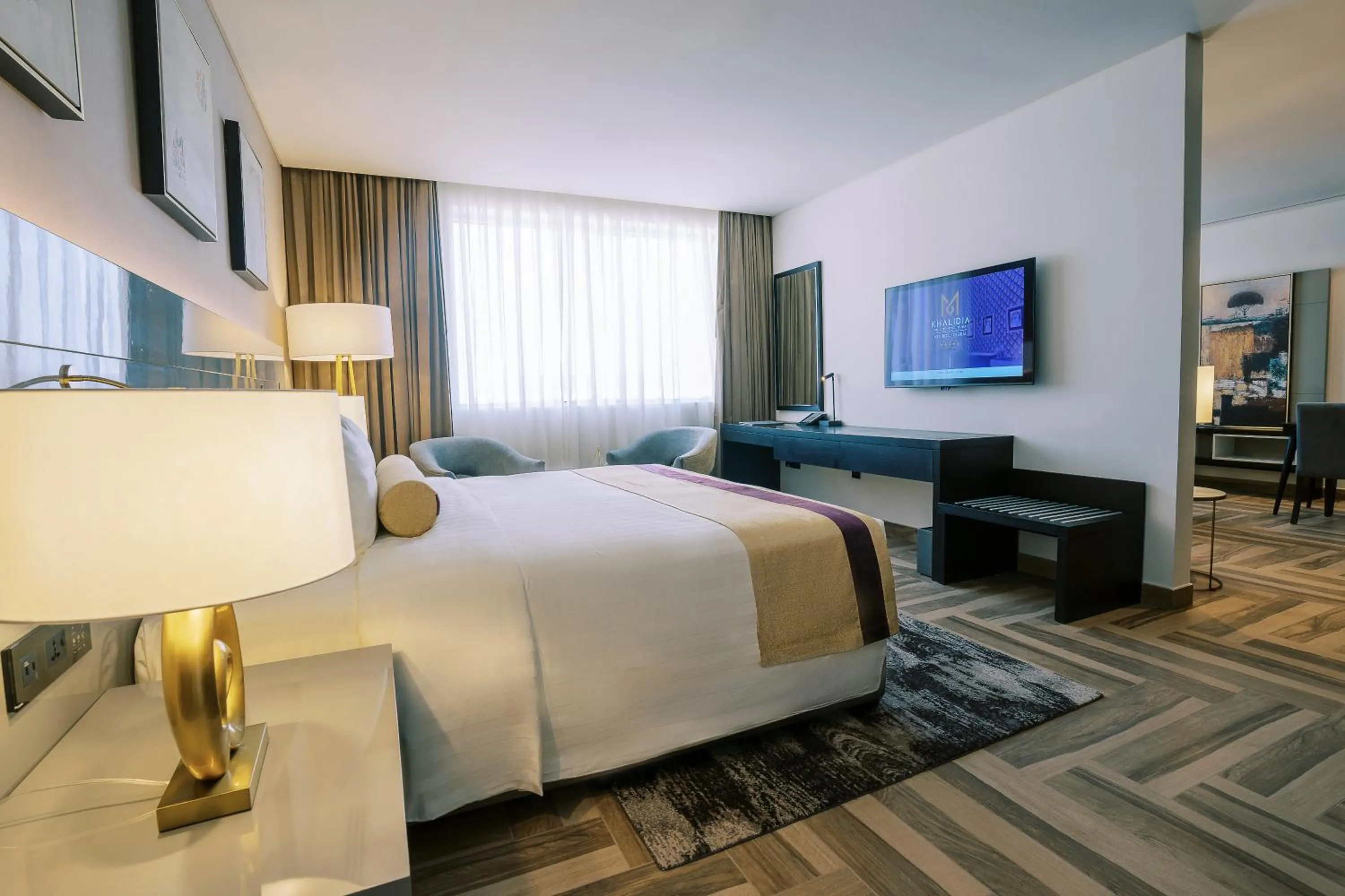 TV and multimedia, Bed in Khalidia Palace Hotel Dubai by Mourouj Gloria