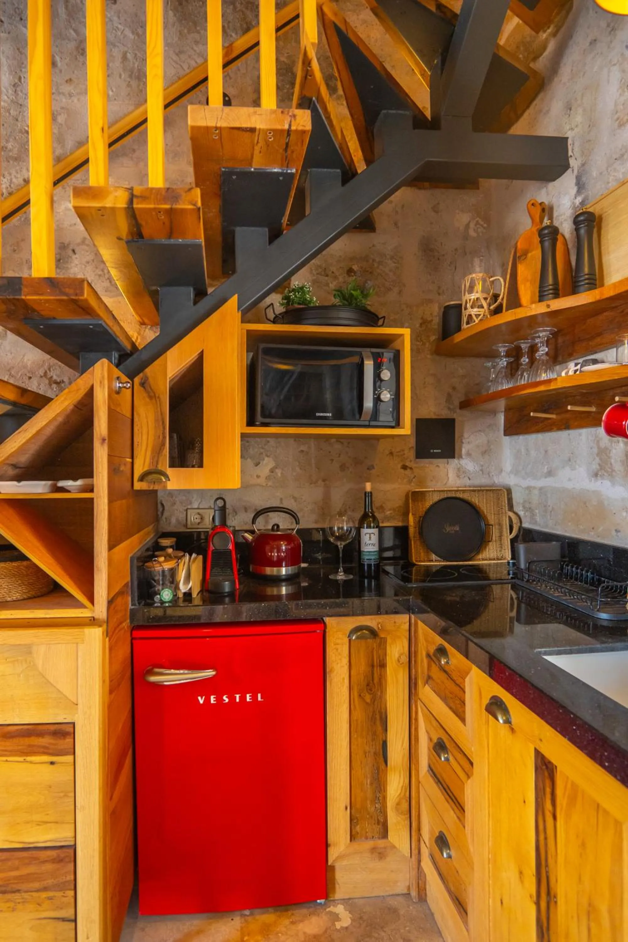 Kitchen or kitchenette in Azure Cave Suites - Cappadocia
