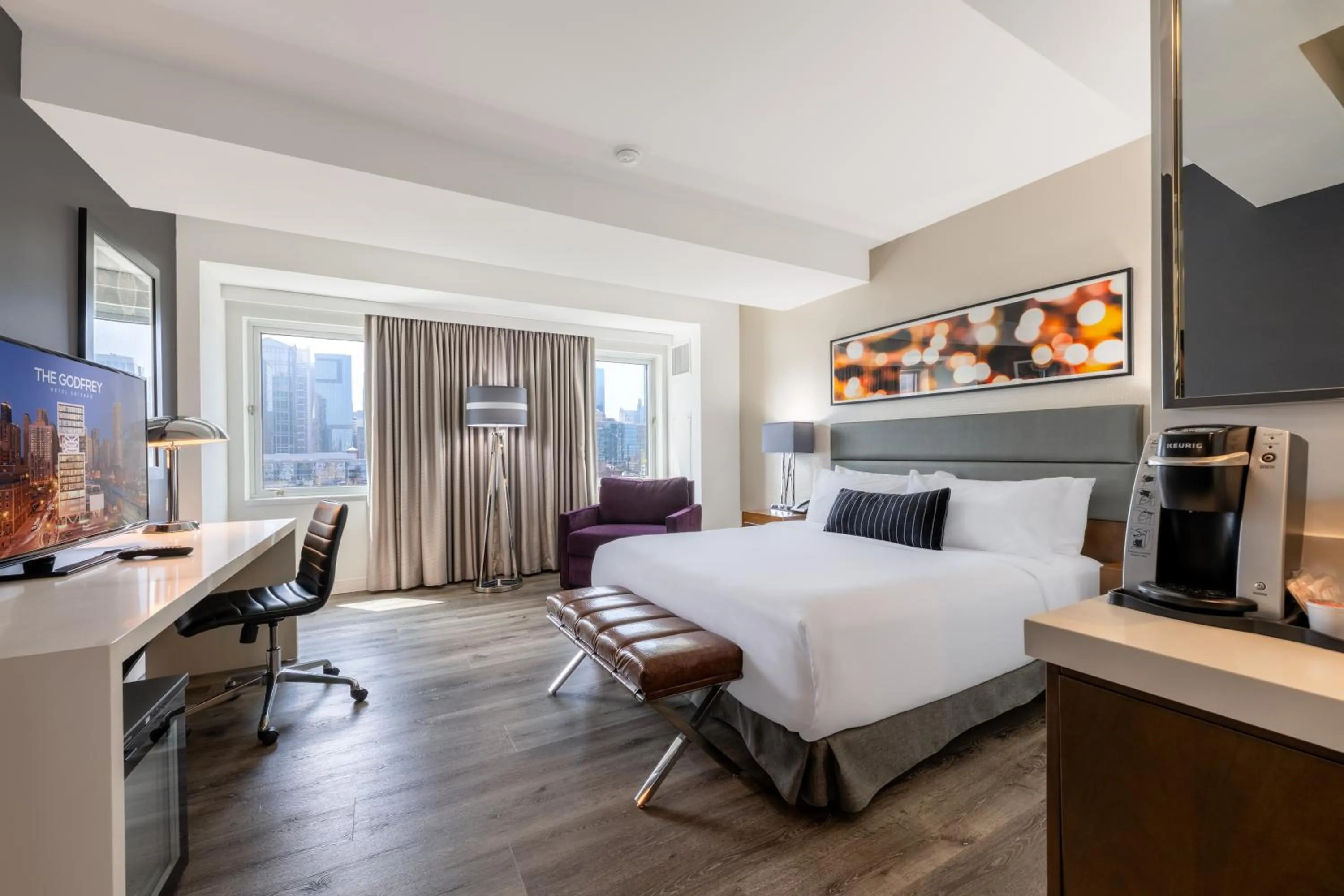 Bed in Godfrey Hotel Chicago