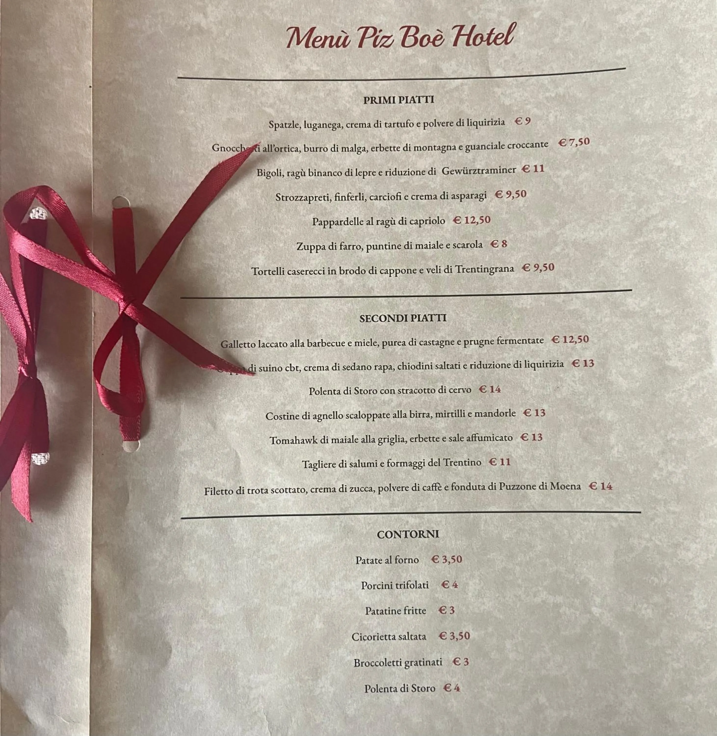 Restaurant/places to eat in Hotel Pizboè