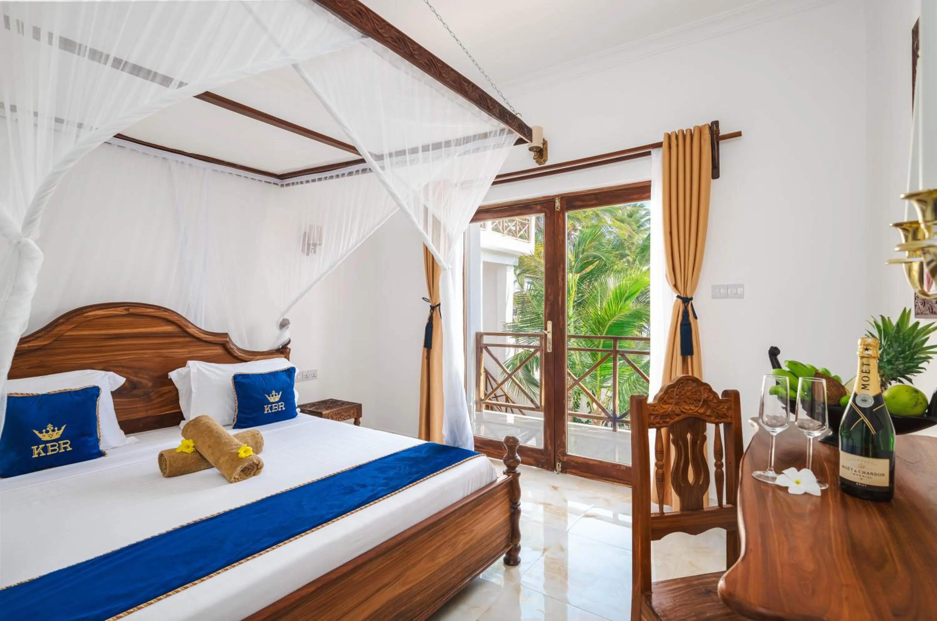 Bed in Karibu Beach Resort