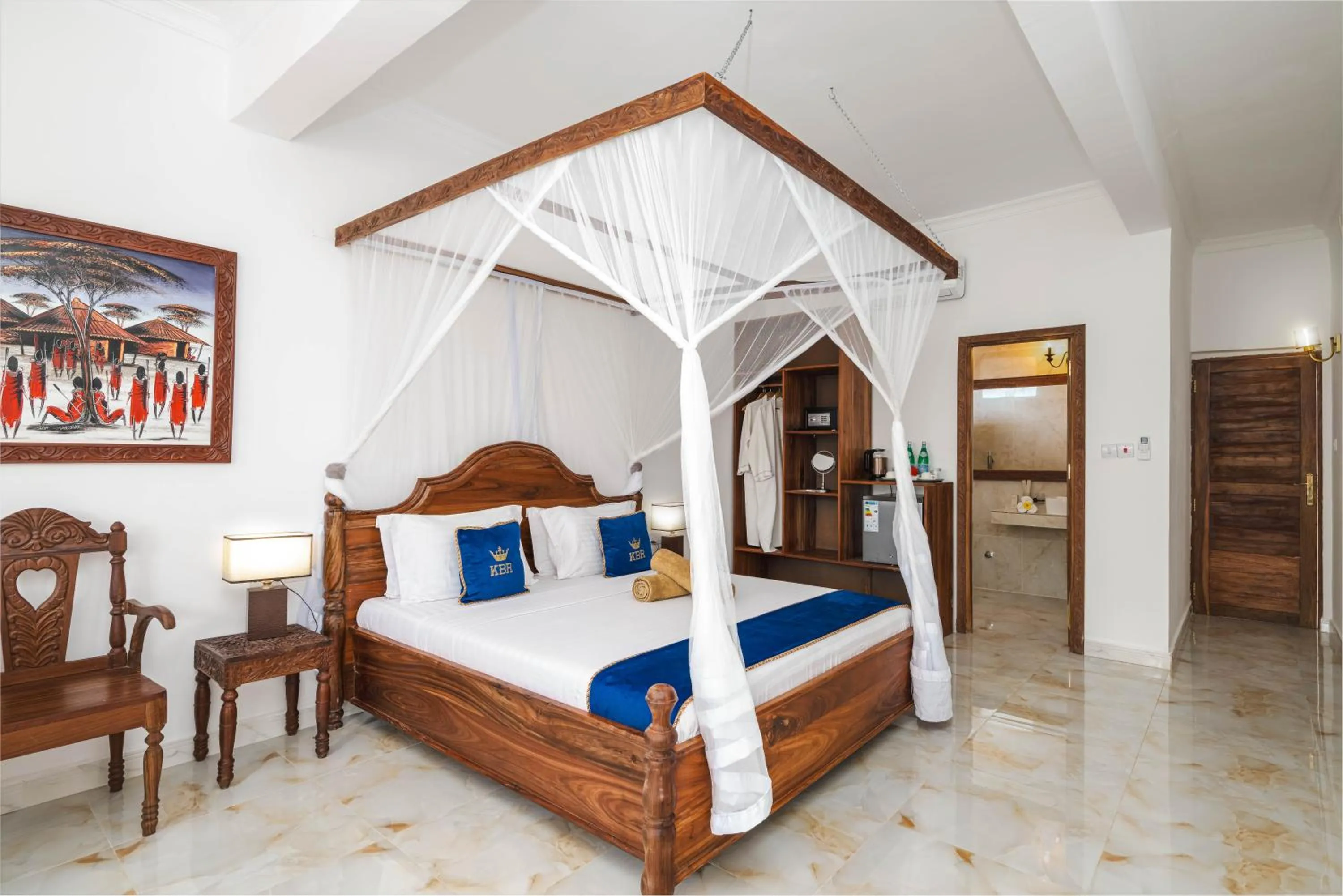 Bed in Karibu Beach Resort