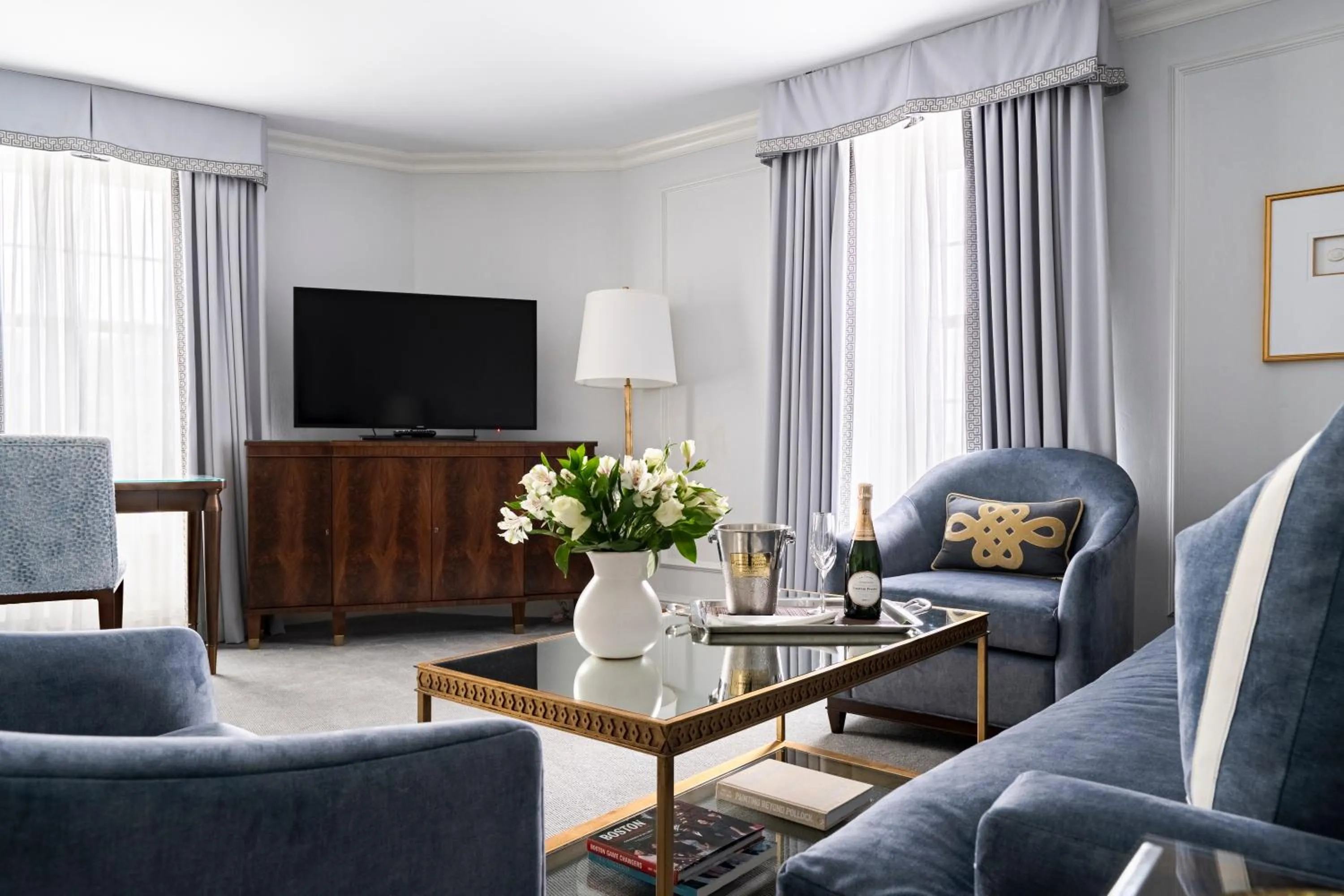 Seating area in The Eliot Hotel