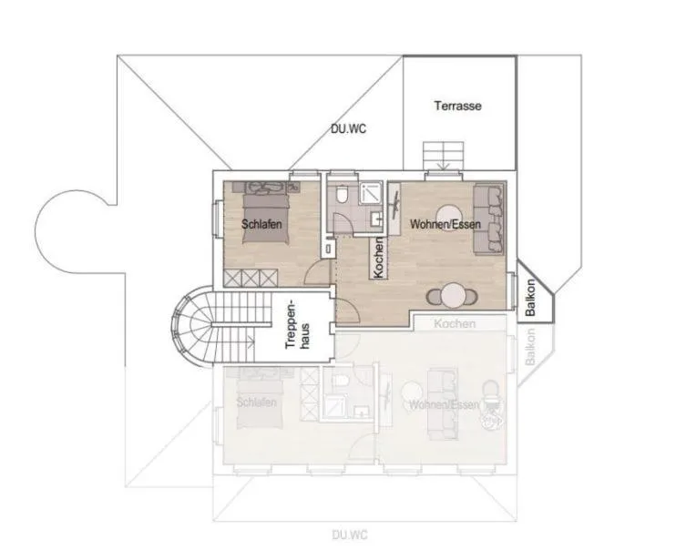 Floor plan in BERG & BERG APARTMENTS - Spiez Self-Check-in