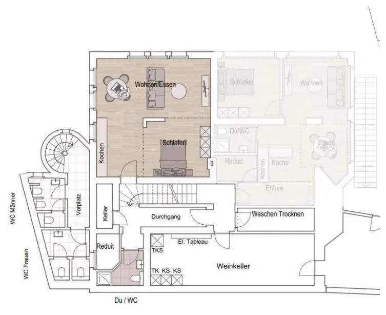 Floor plan in BERG & BERG APARTMENTS - Spiez Self-Check-in
