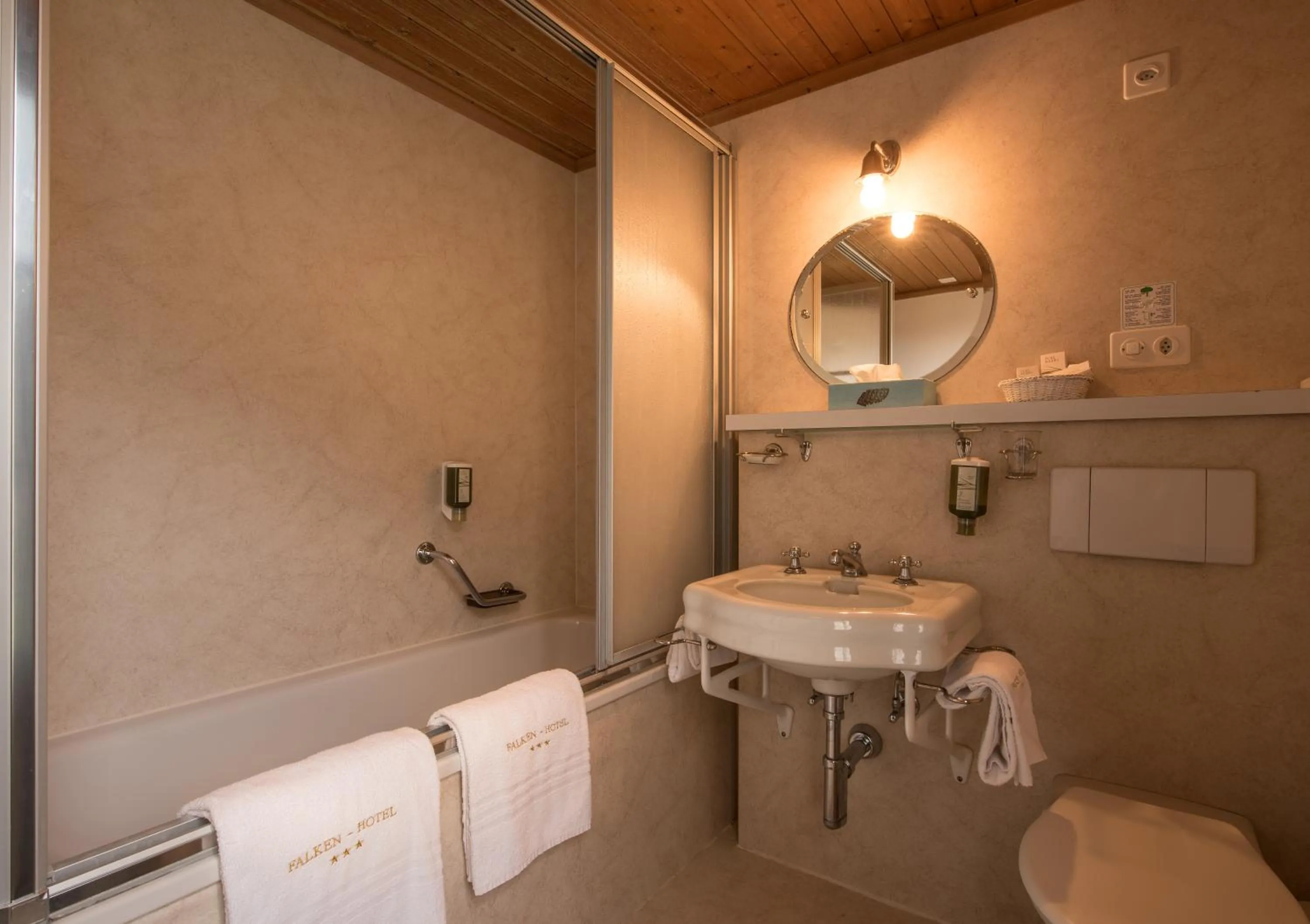 Shower in Historic Hotel Falken