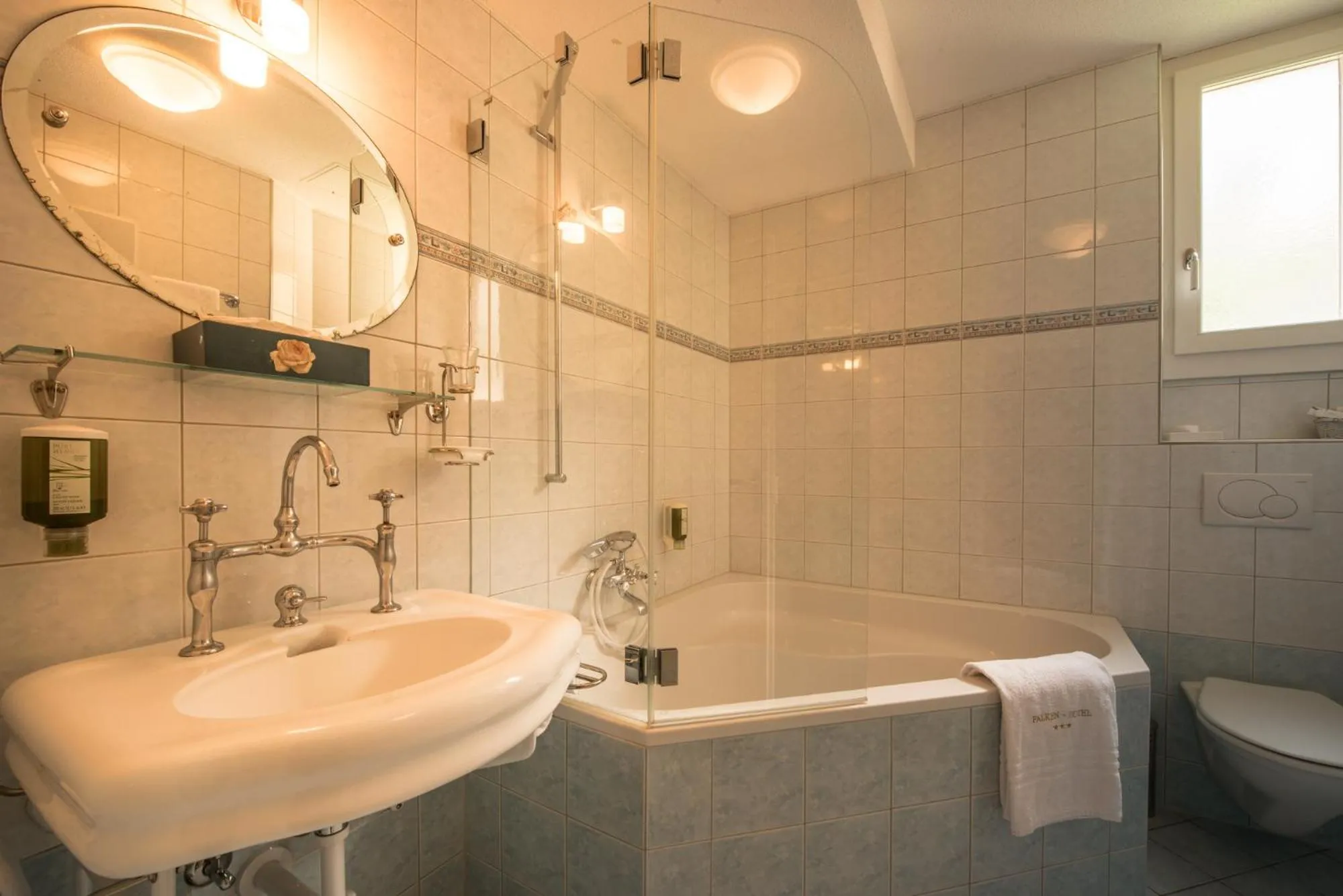 Bathroom in Historic Hotel Falken