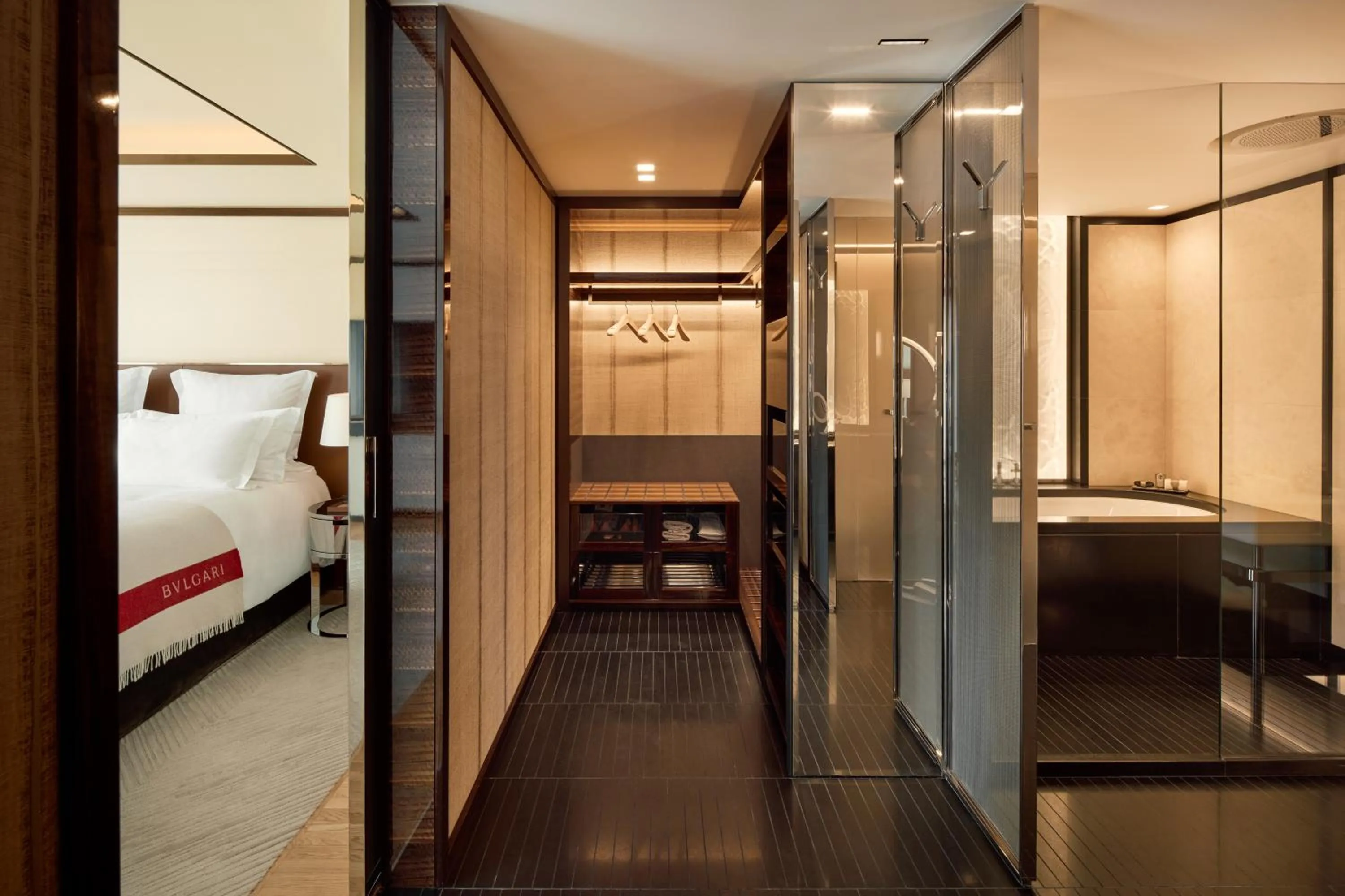 Bathroom, Bed in Bvlgari Hotel Paris