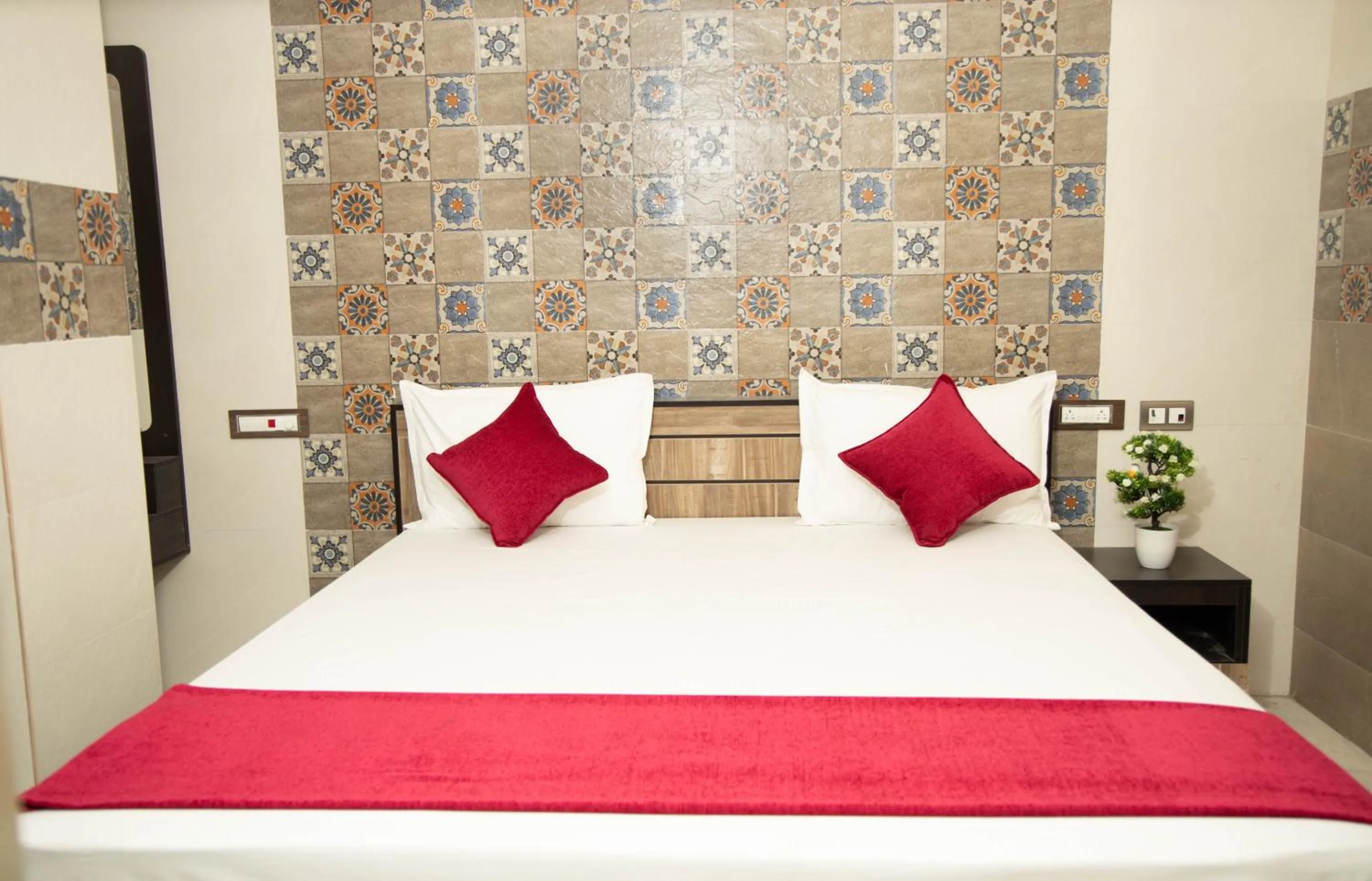 Bed in Hotel Ganesh Palace