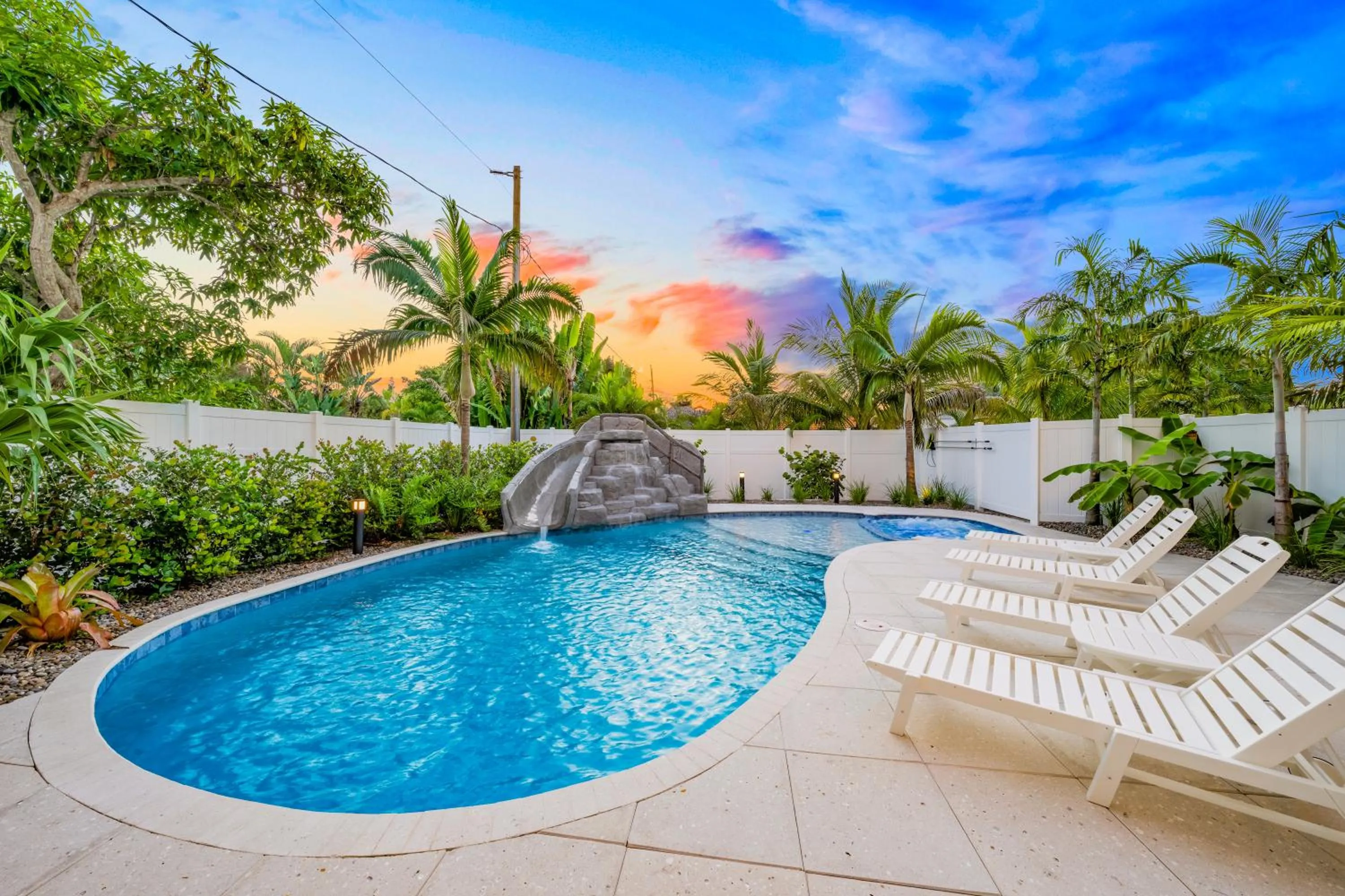 Pool view in Crescent Beach House