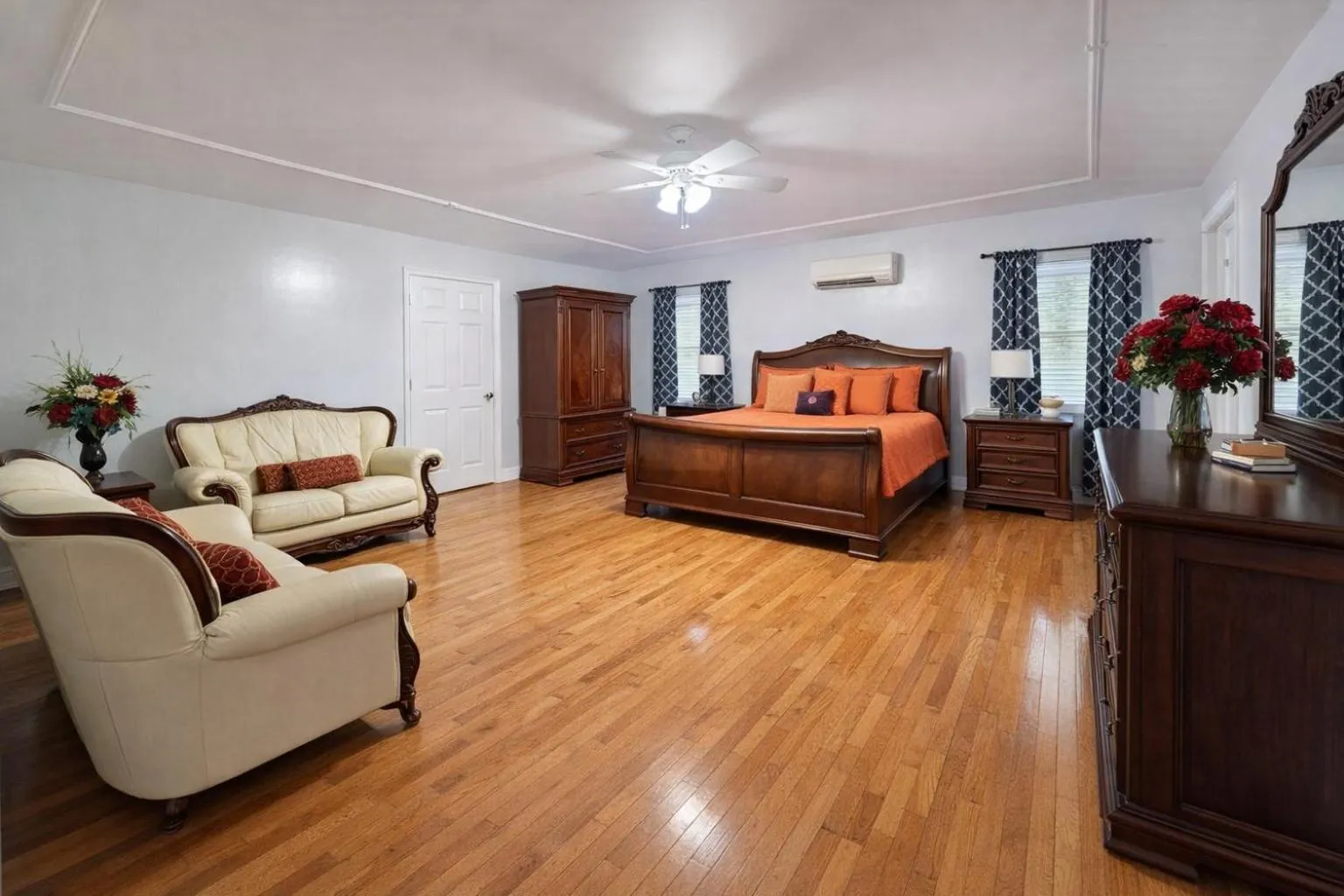 Bed in Luxury Villa with Hot Tub, Two Fire Pits, King Bed Suite, Game Room & Fenced Yard