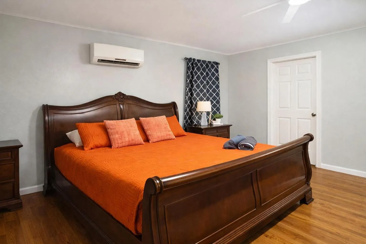 Bed in Luxury Villa with Hot Tub, Two Fire Pits, King Bed Suite, Game Room & Fenced Yard