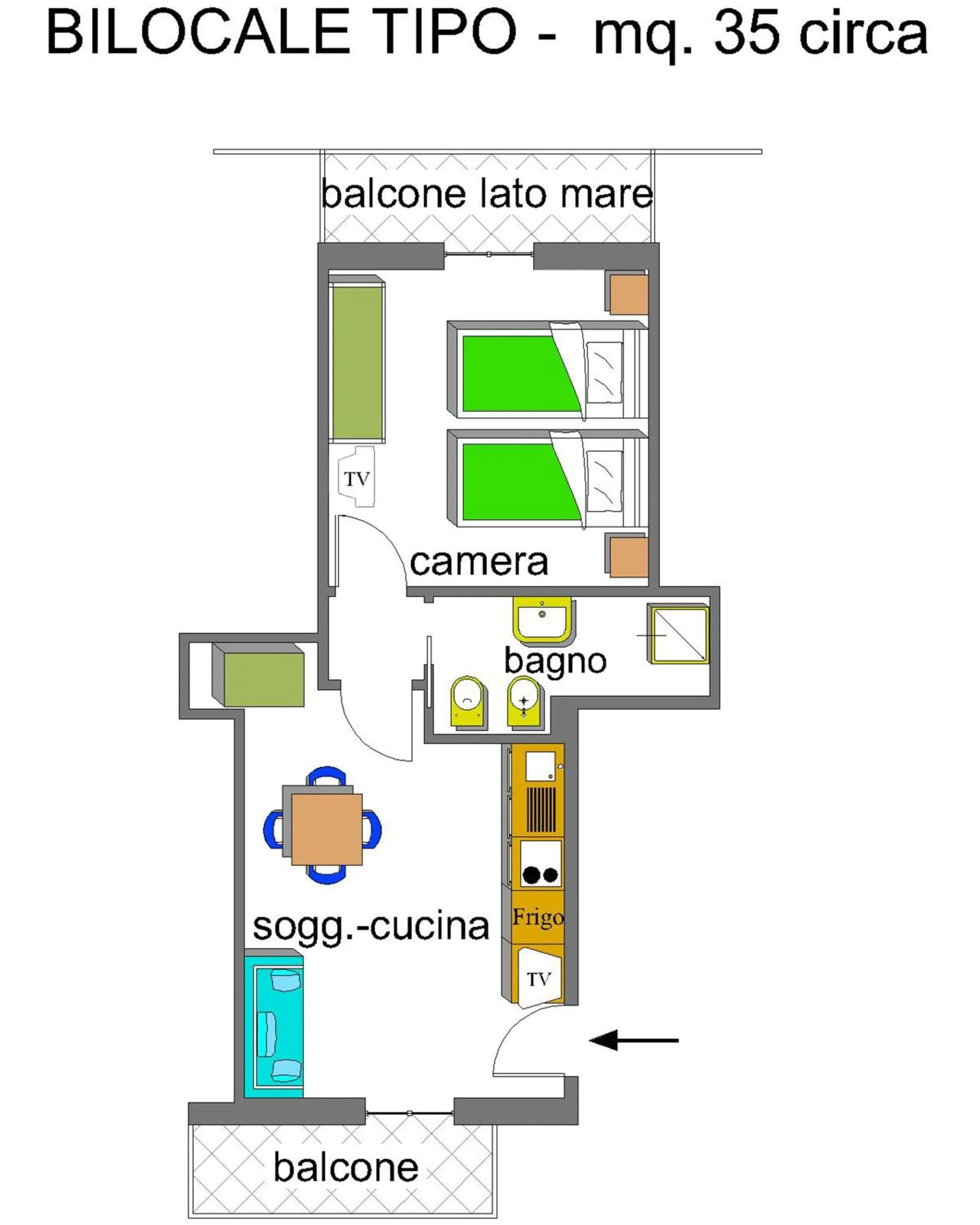 Floor plan in Residence Stella Marina