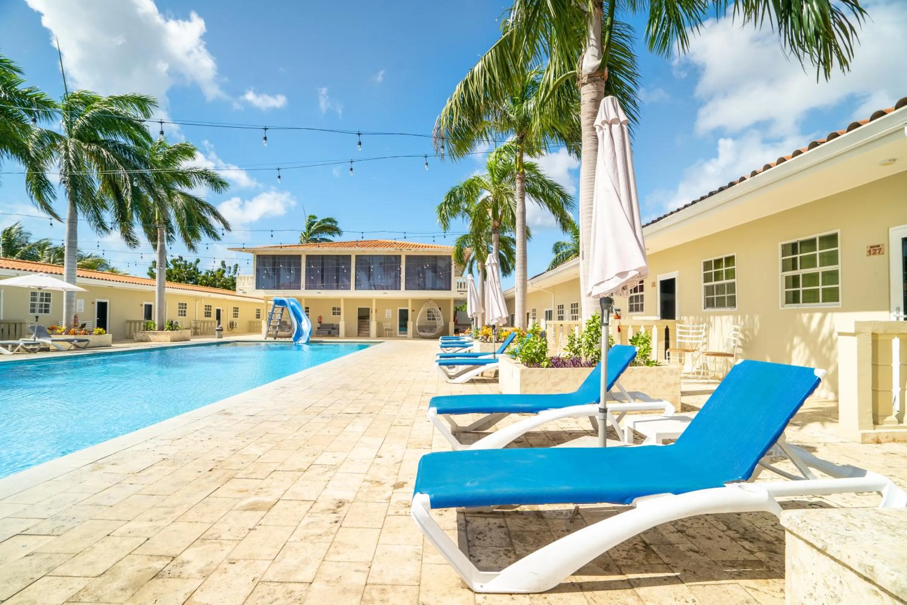 Pool view in Delynne Boutique Hotel