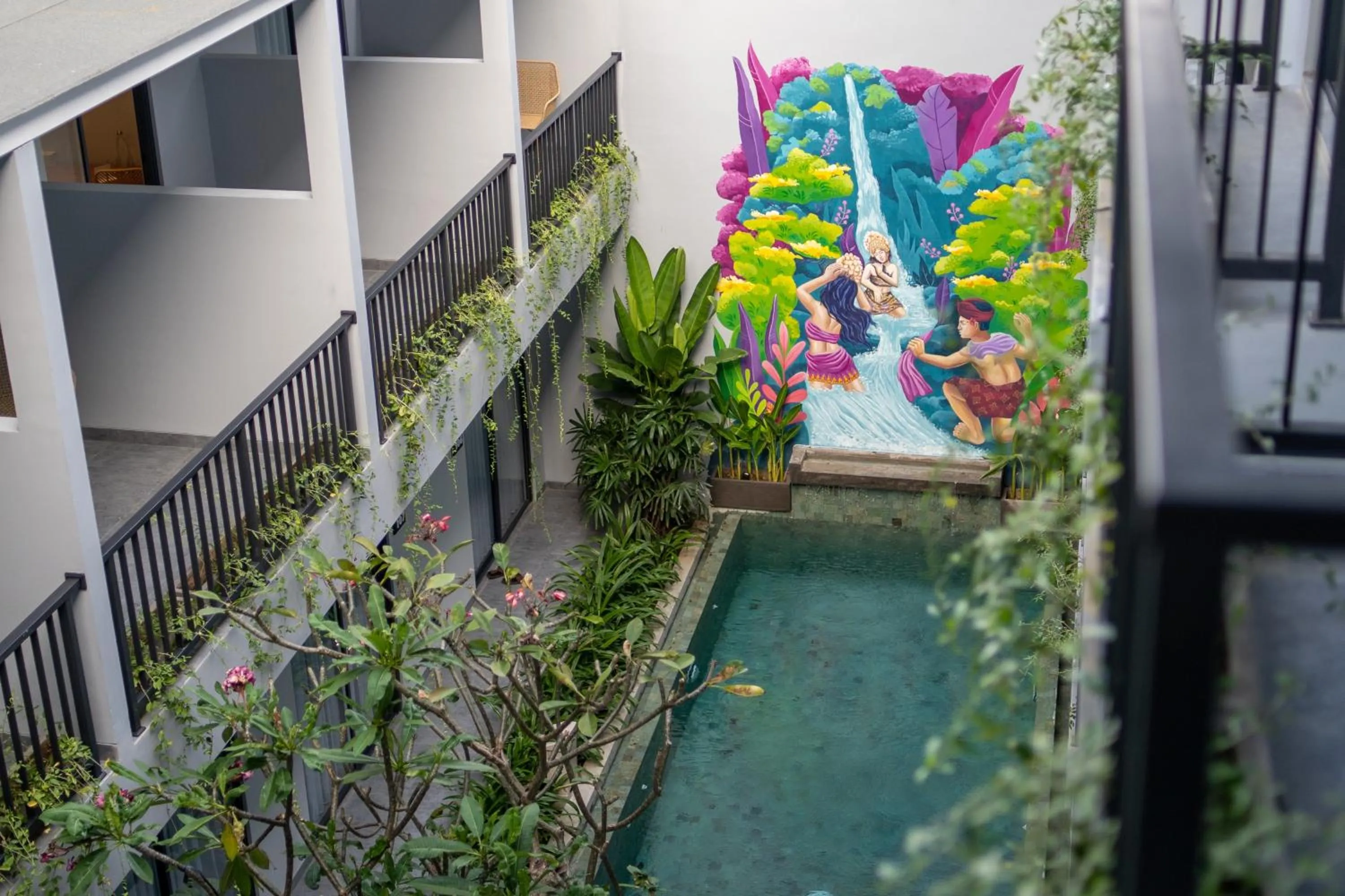 Pool view in Bestah Coliving