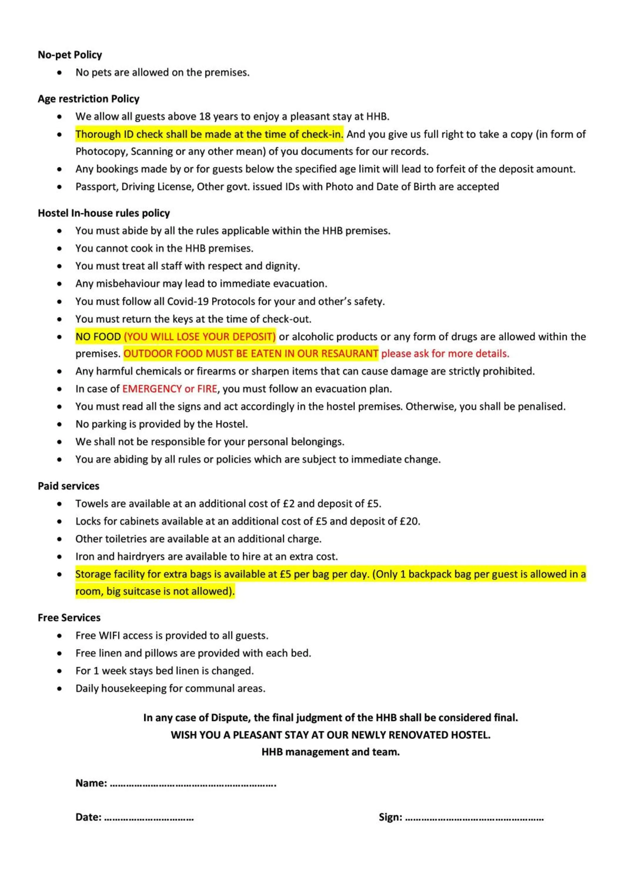 Text overlay in Harbourside Hostel Bristol