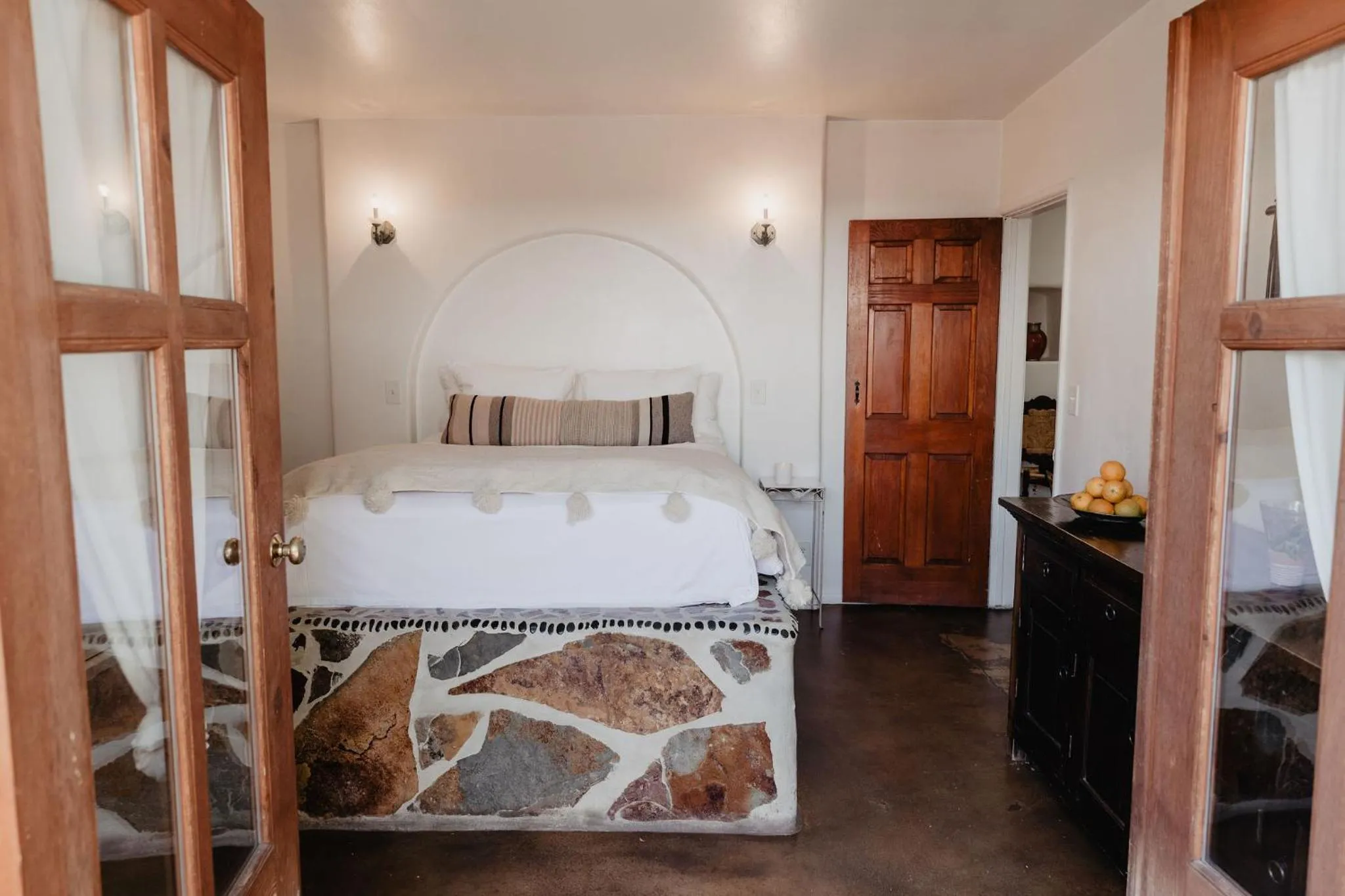 Bed in Korakia Pensione