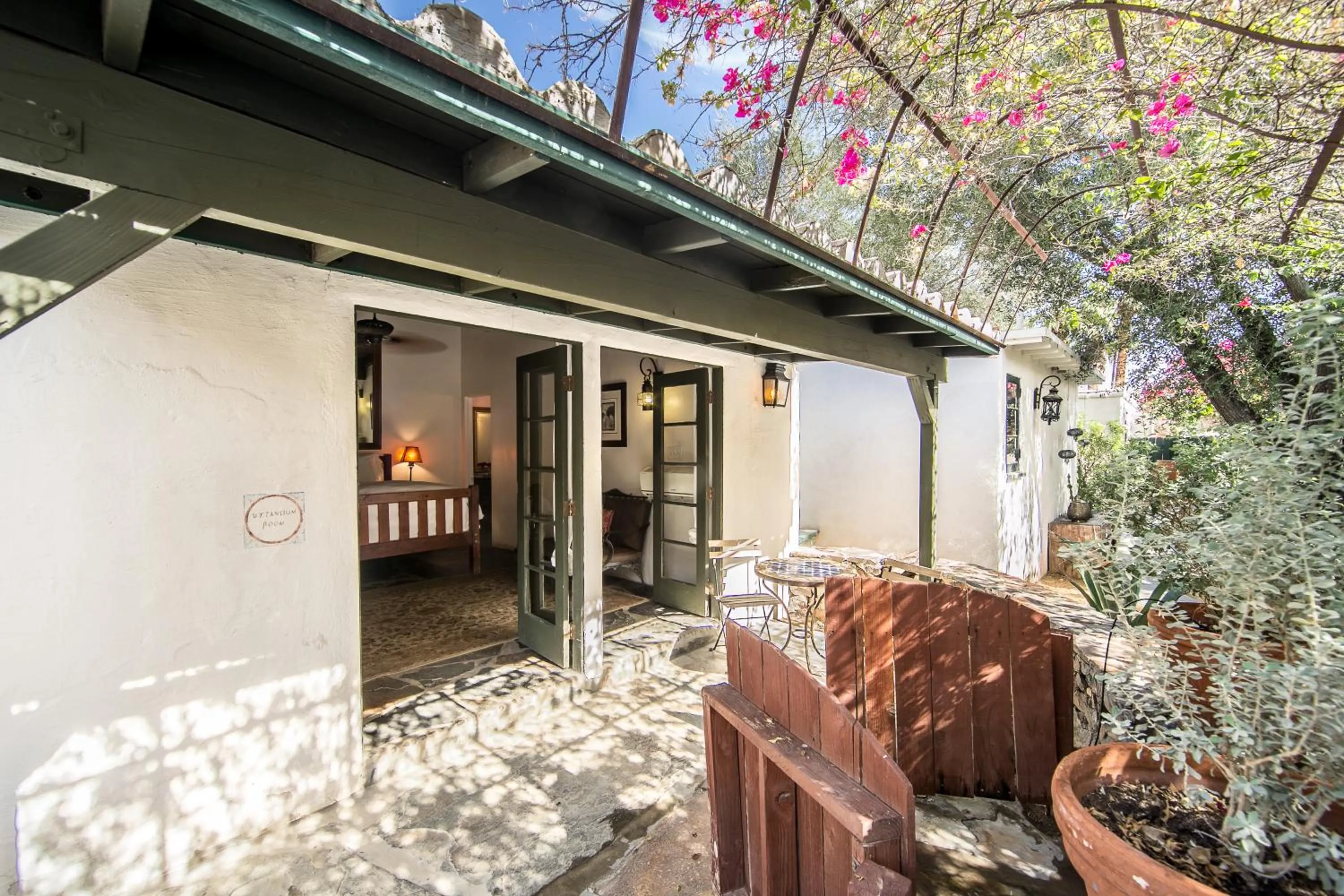 Bed in Korakia Pensione