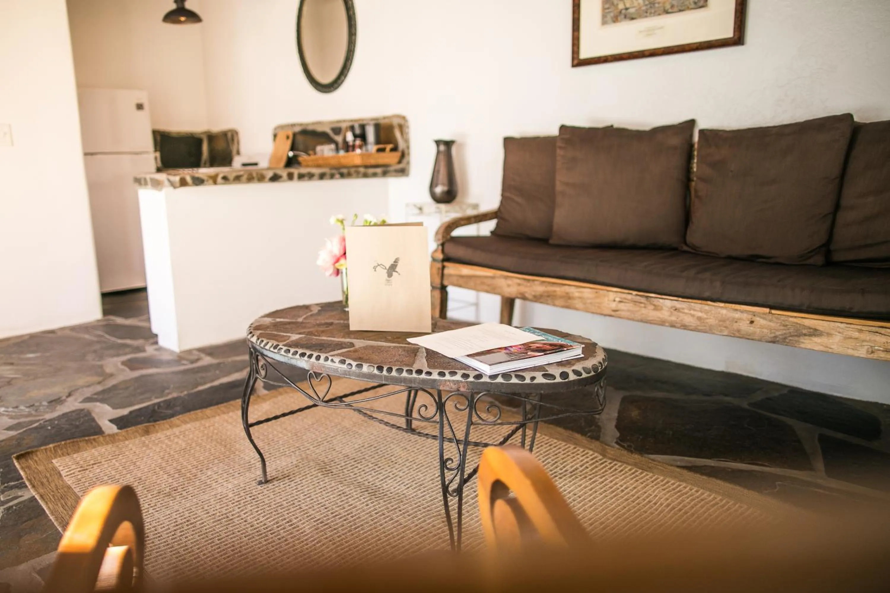 Seating area in Korakia Pensione