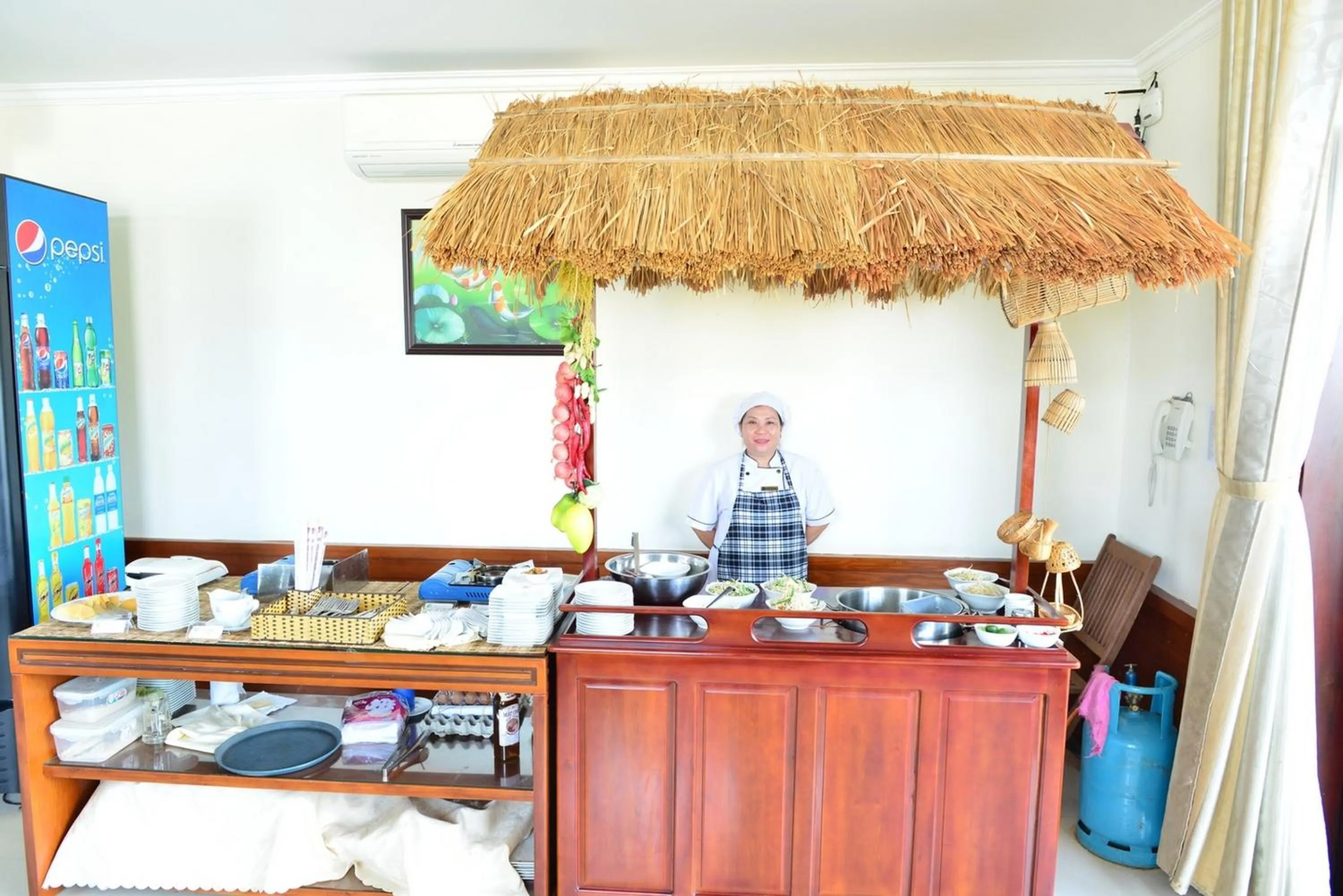 Buffet breakfast in Hau Giang Hotel