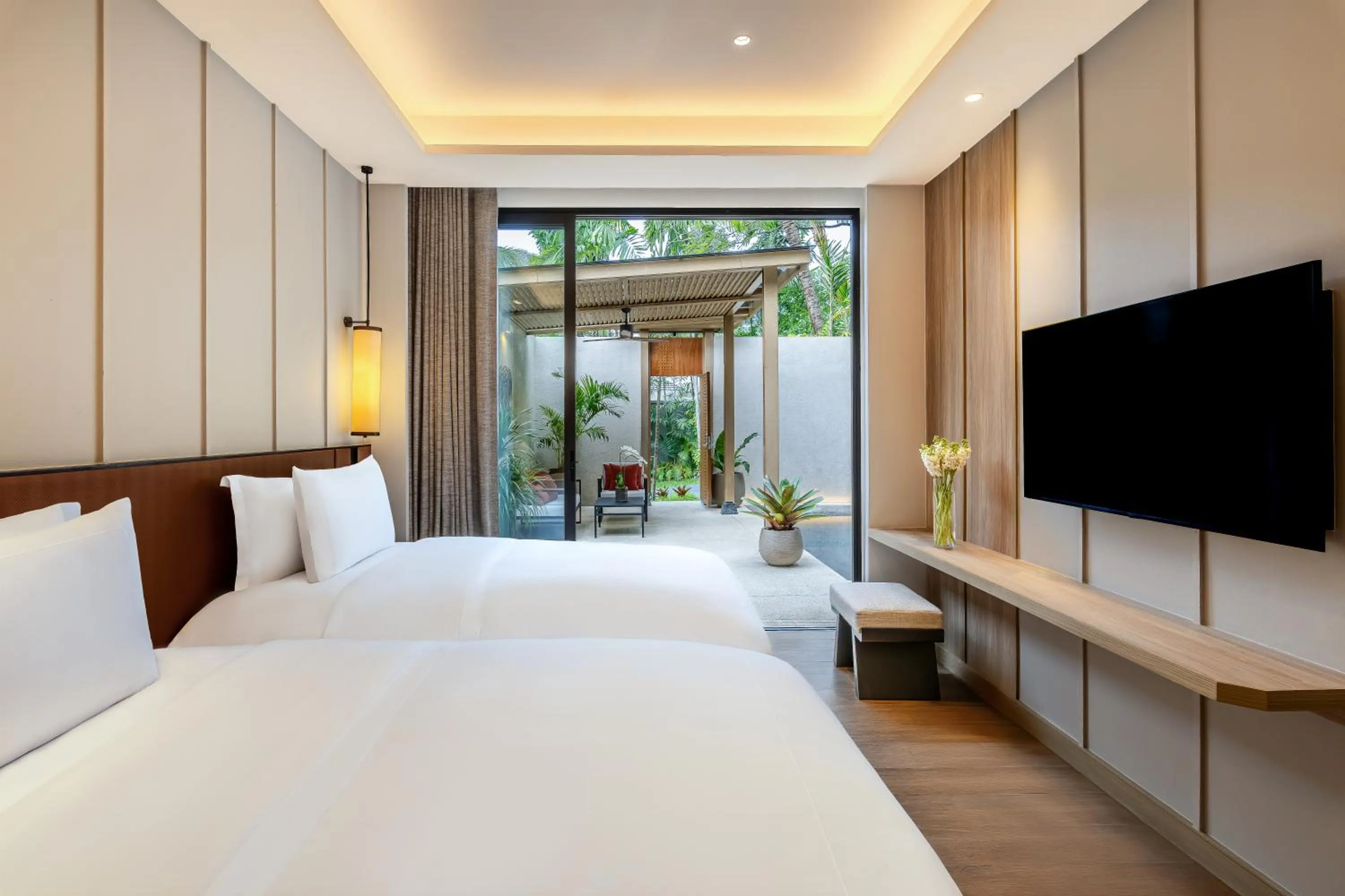 Bed in Anantara Layan Phuket Resort