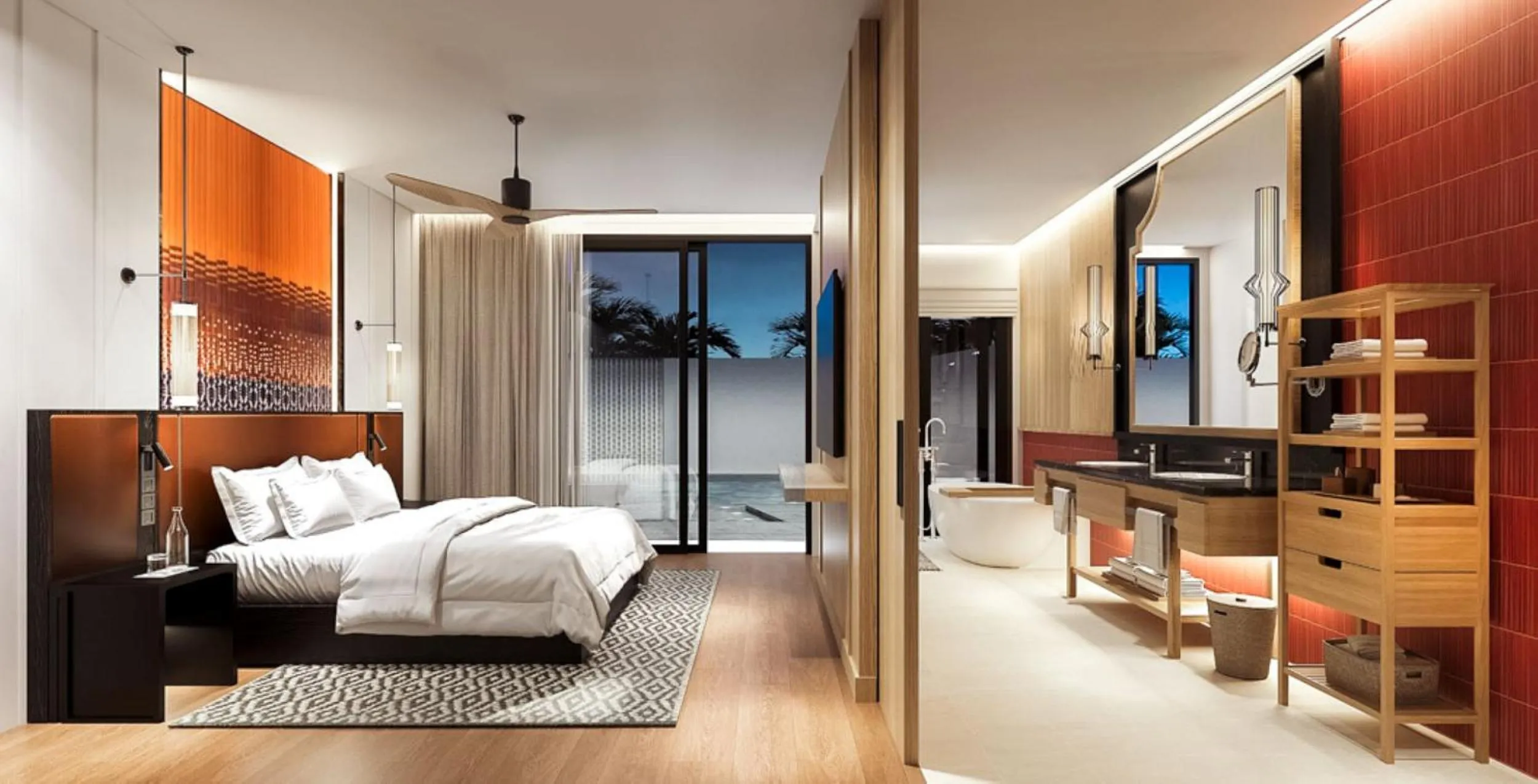 Bathroom, Bed in Anantara Layan Phuket Resort