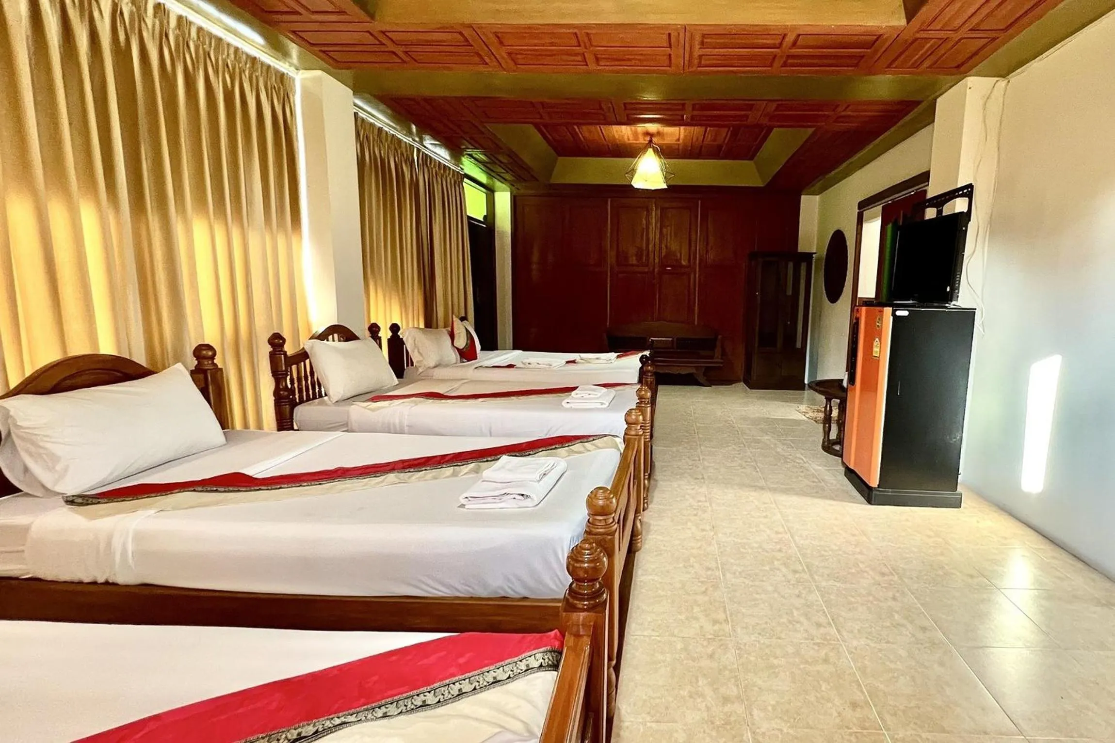 Bed in Romsak Lanna Resort