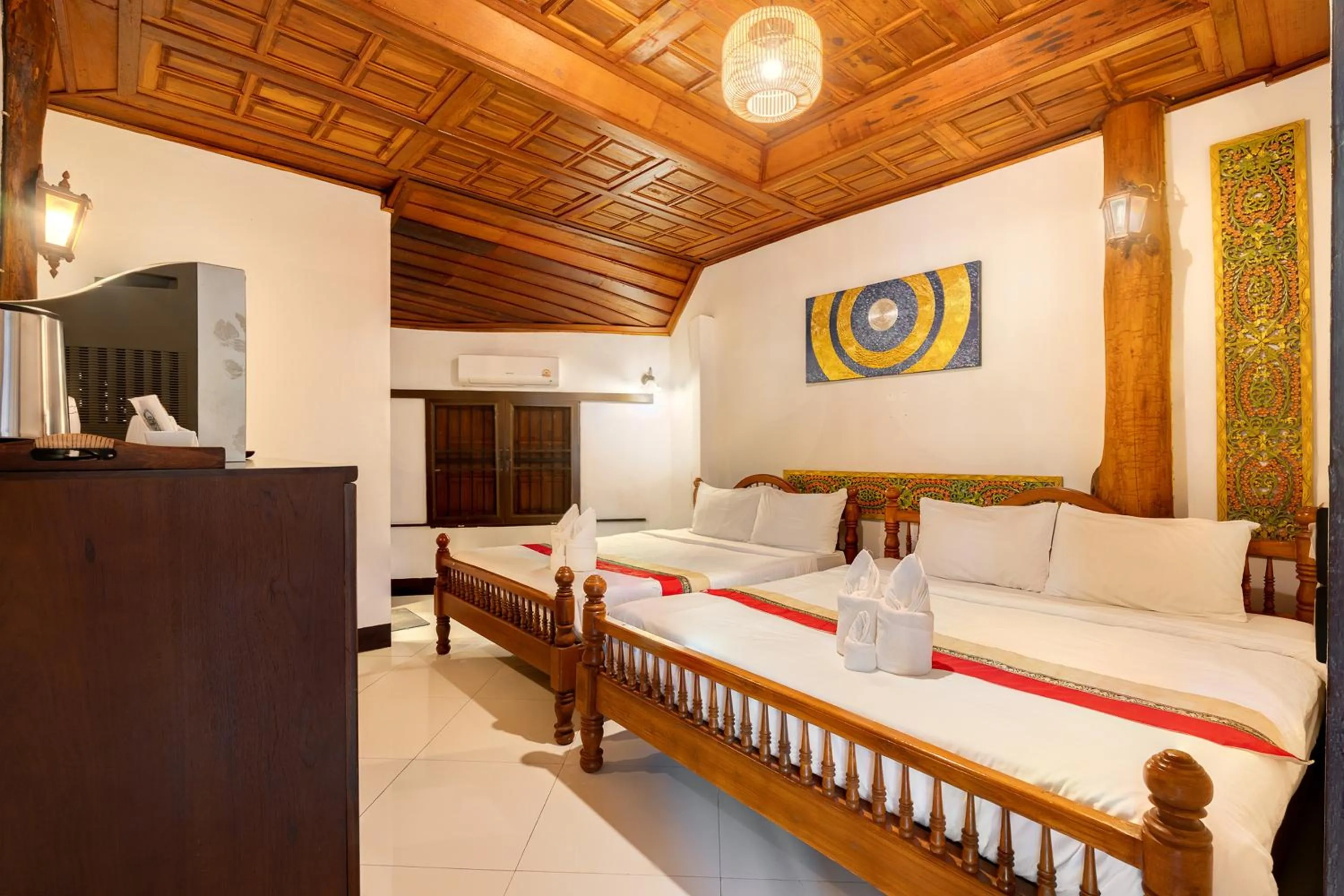 Bed in Romsak Lanna Resort