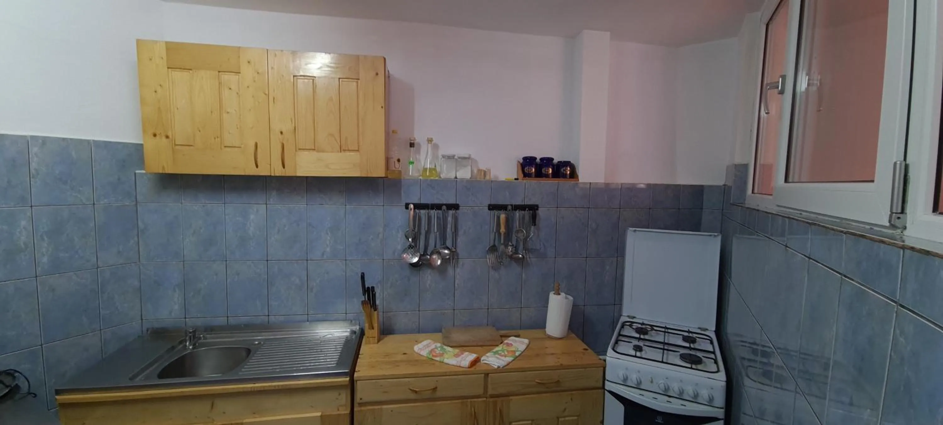 Kitchen or kitchenette in Pensiunea Aurora - Great Hostel Voineasa